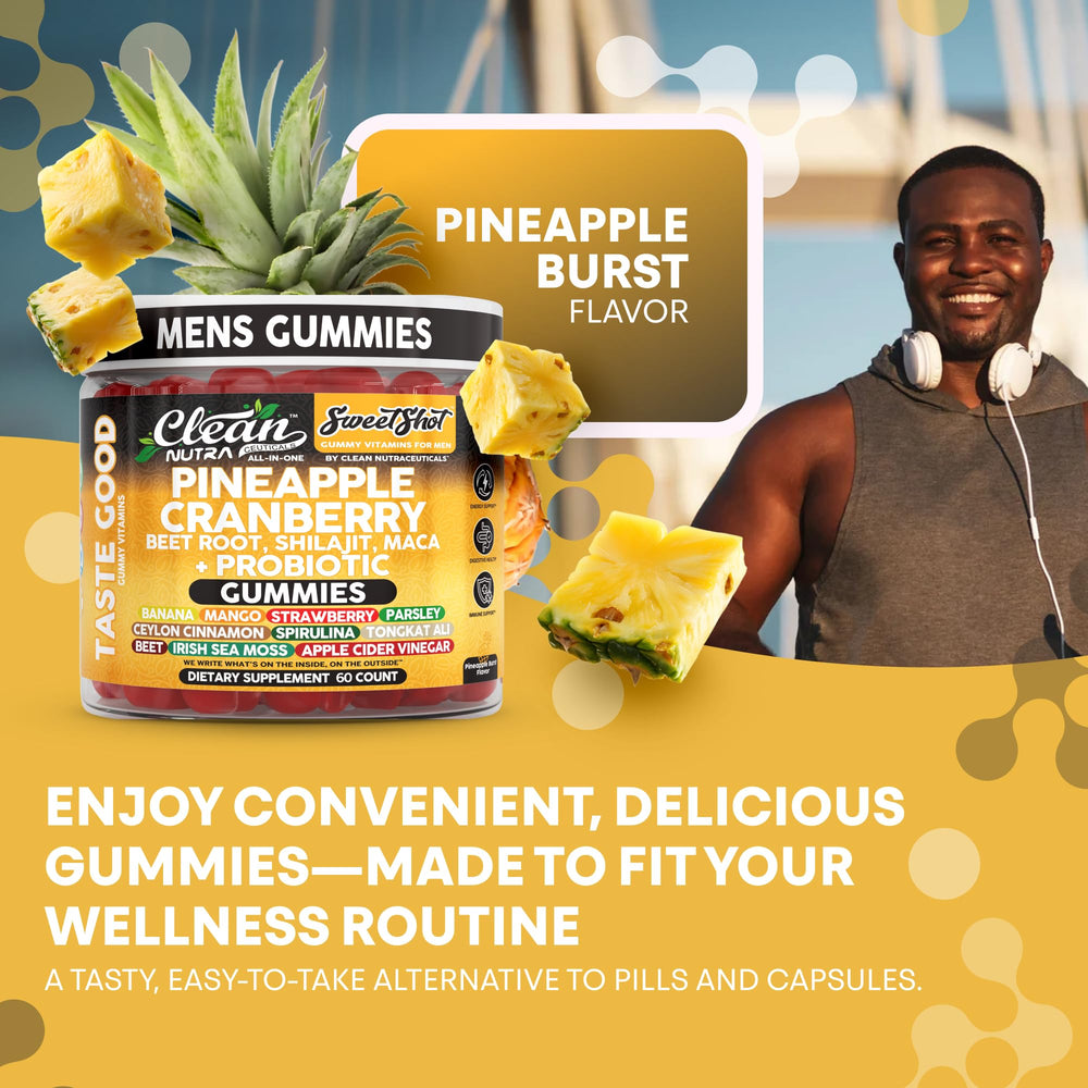 Clean Nutra beet root gummies close-up reveal crimson color and energizing versatility.
