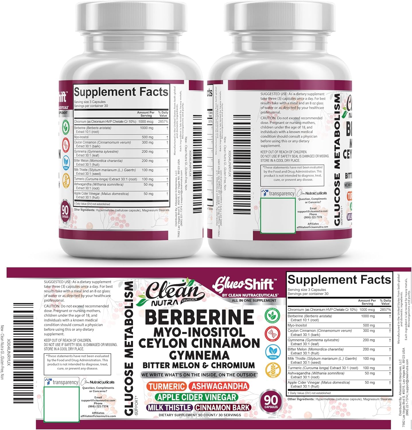 Clean Nutra Berberine capsules made in USA under strict quality controls