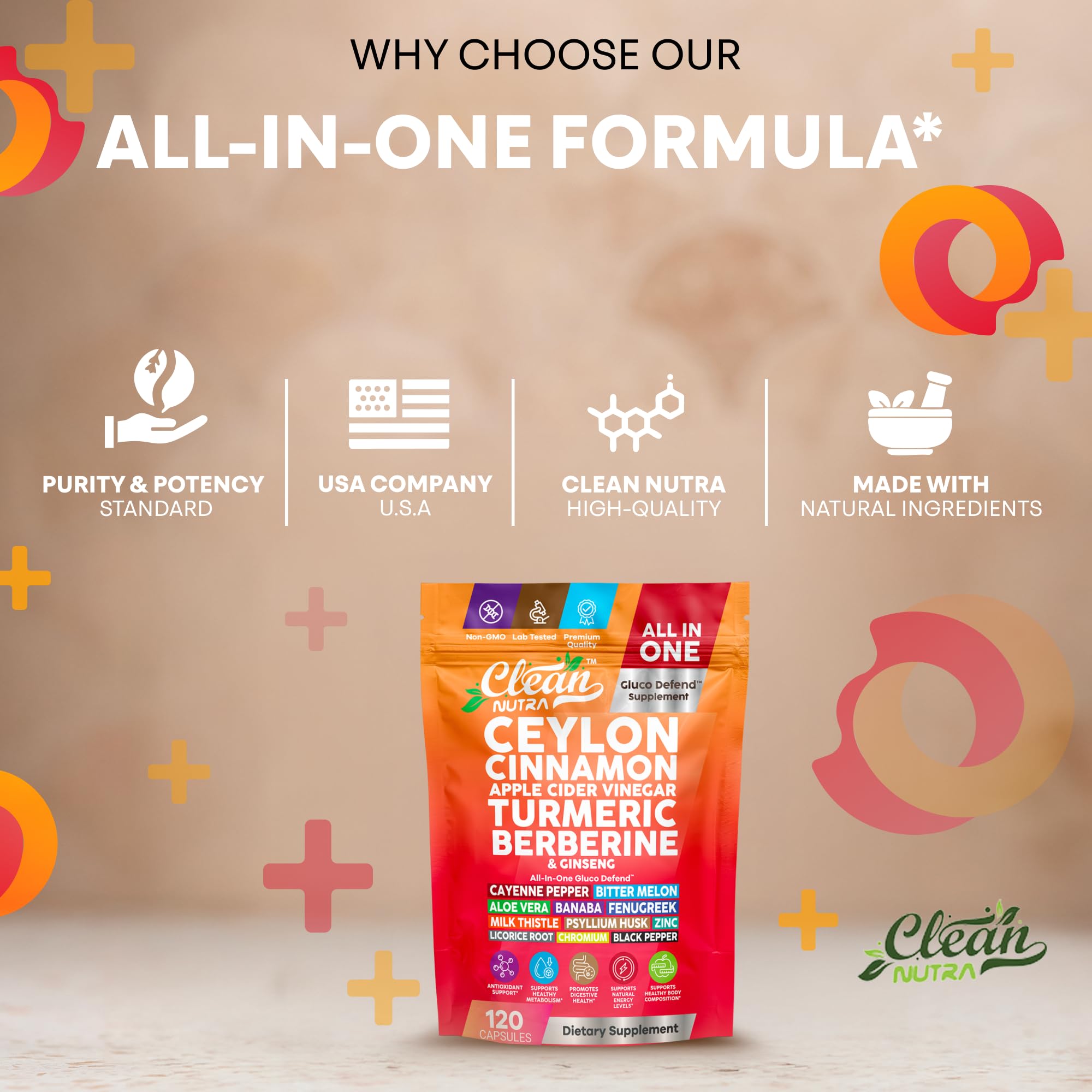 Clean Nutra bitter melon capsules jar highlights natural carbohydrate balance use cases