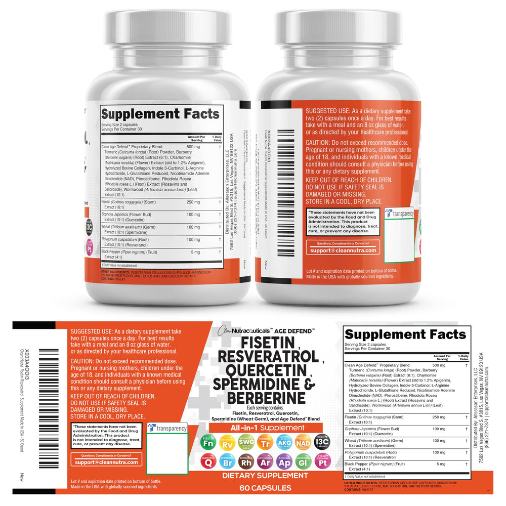 Clean Nutraceuticals bottle with ingredients spill suggests potent blend to try.