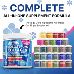 Clean Nutra colostrum-collagen powder scoop for an easy daily serving.