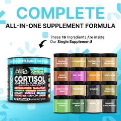 Clean Nutra Cortisol for Women bottle side detailing capsule count for easy dosing