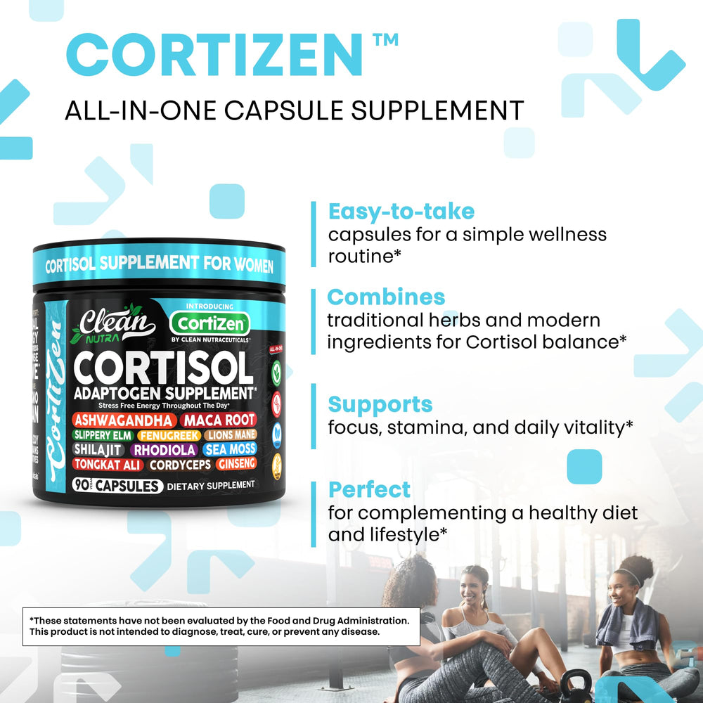 Clean Nutra Cortisol for Women capsules in spoon shot for easy measuring