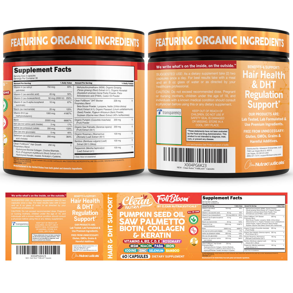 Clean Nutra daily pills closeup underscoring vegan capsules and B vitamins.