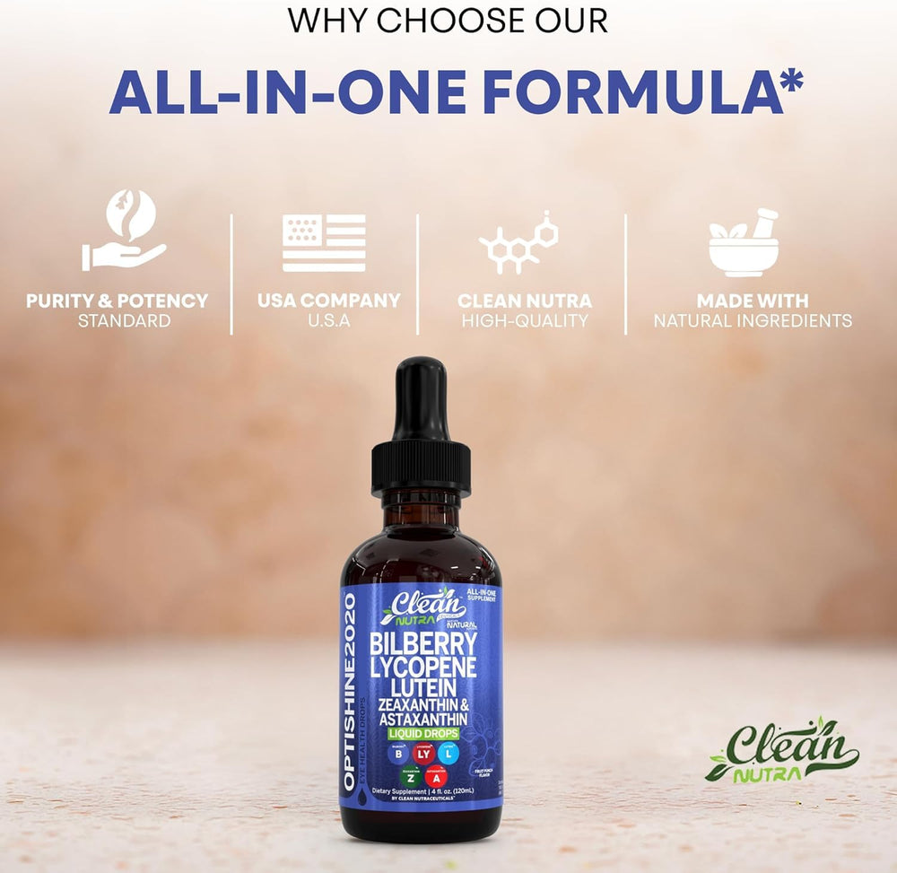 Clean Nutra Eye Drops front-label-close reveal trusted, all-in-one formula.