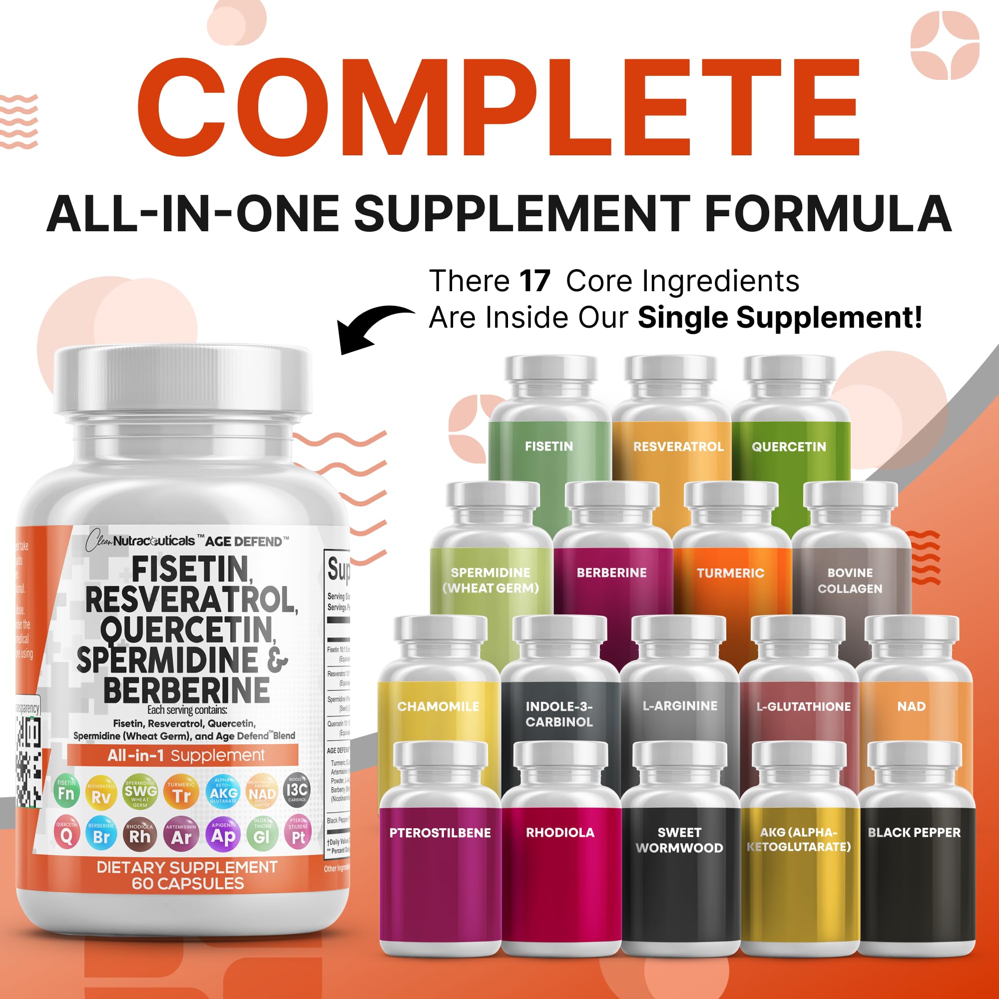 Clean Nutraceuticals four-in-one packs show convenient multi-ingredient packaging.