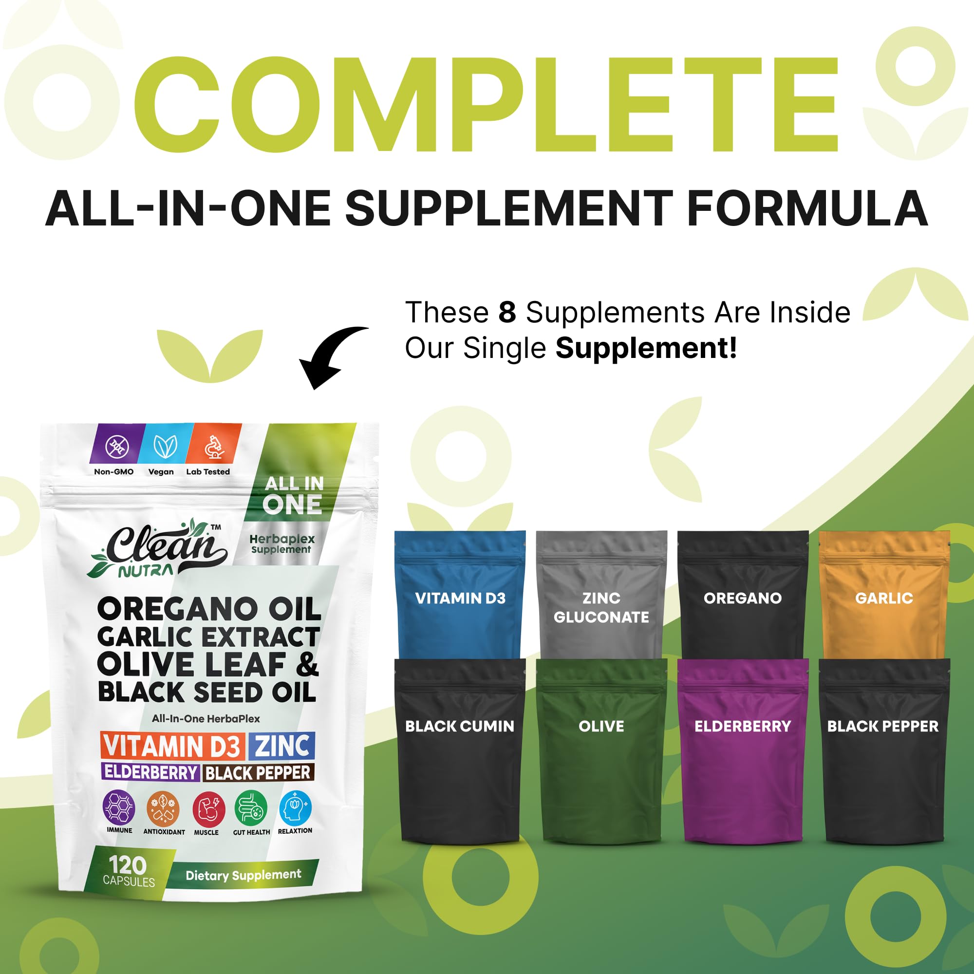 Herbaplex capsules poured for easy daily immune support.