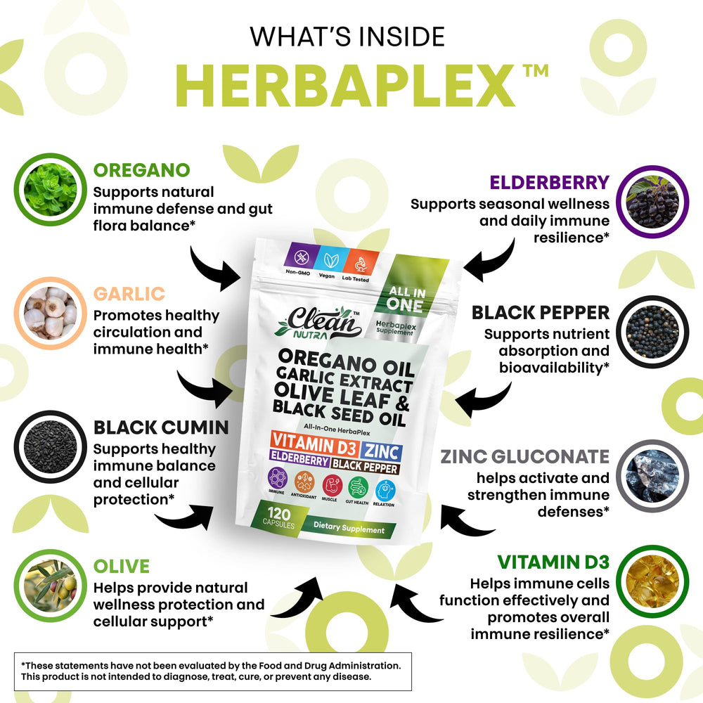 Herbaplex oregano oil extract close-up highlighting plant-based support.