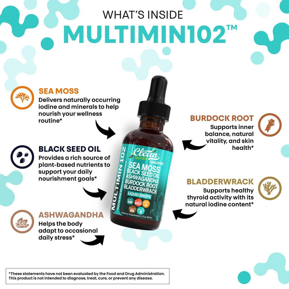 Clean Nutra Irish sea moss closeup showing mineral-rich source.