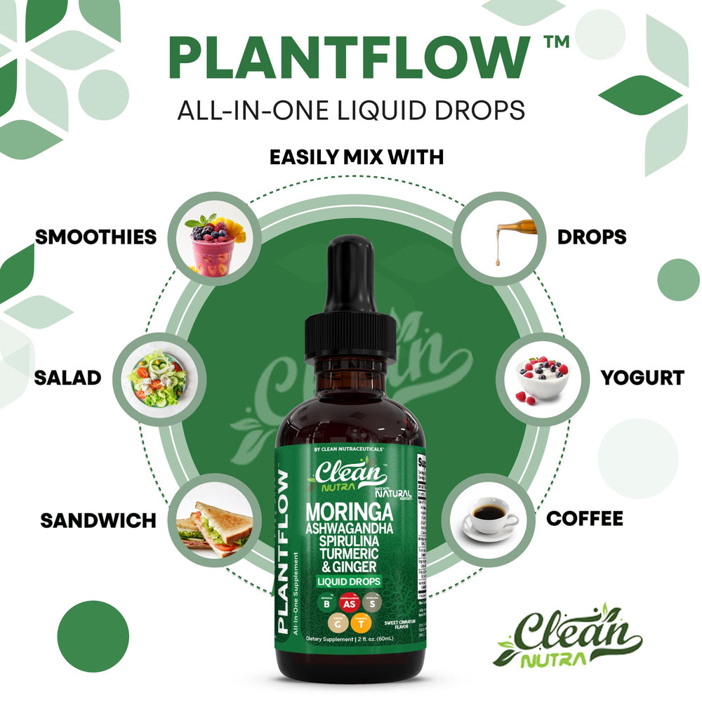 Clean Nutra Moringa Drops alcohol free seal indicating gentle wellness