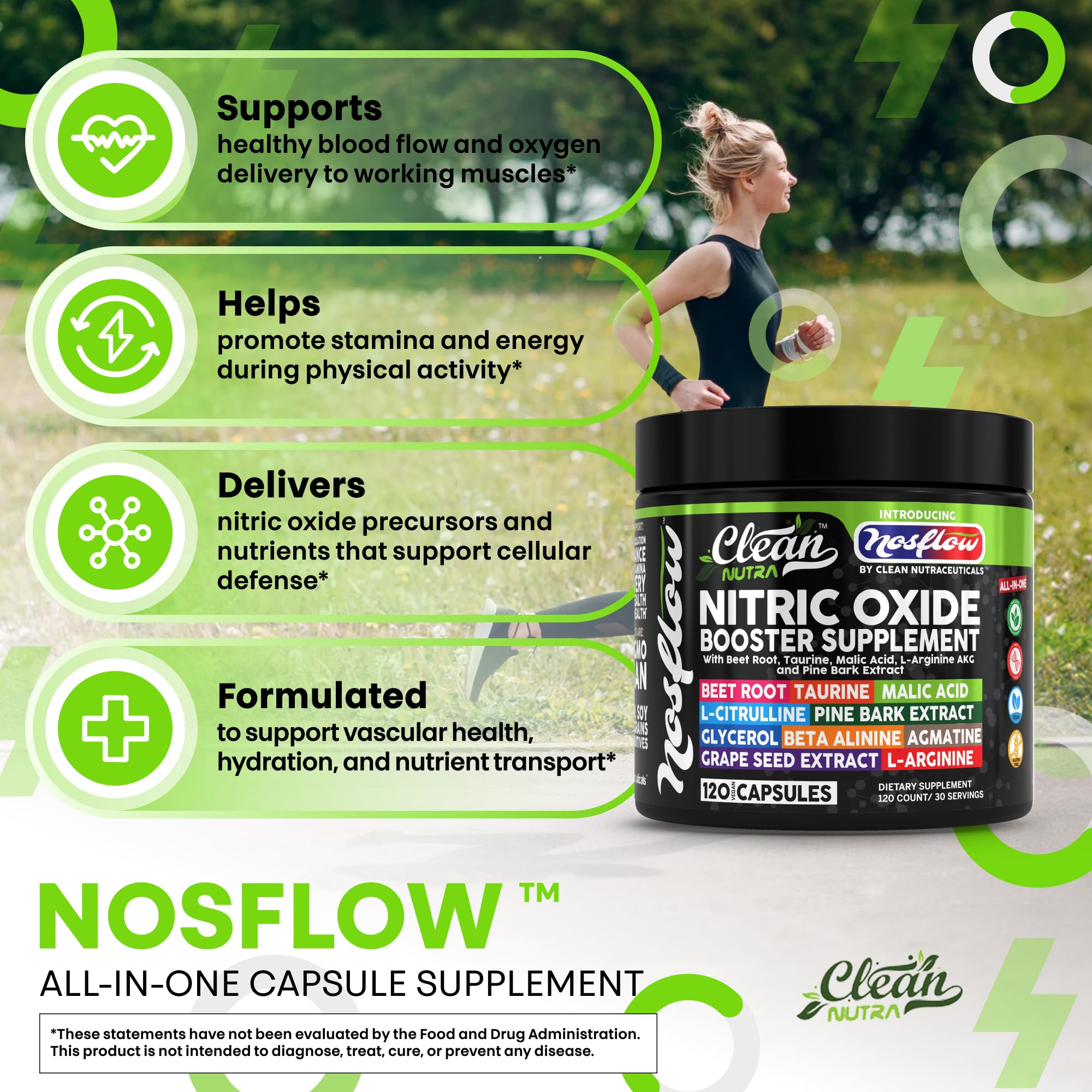 NosFlow grape seed extract capsules highlight antioxidant support for daily vitality.