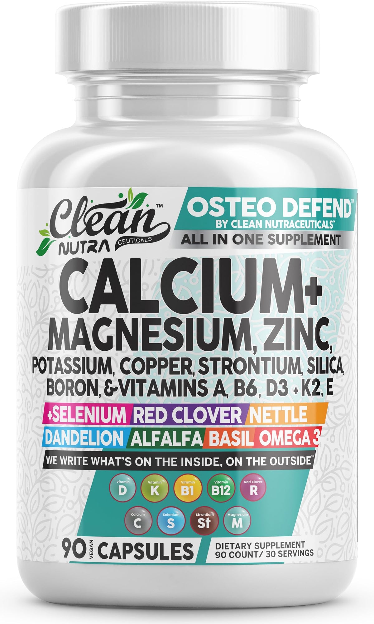 Clean Nutra Osteo Defend bottle with capsules for daily mineral support
