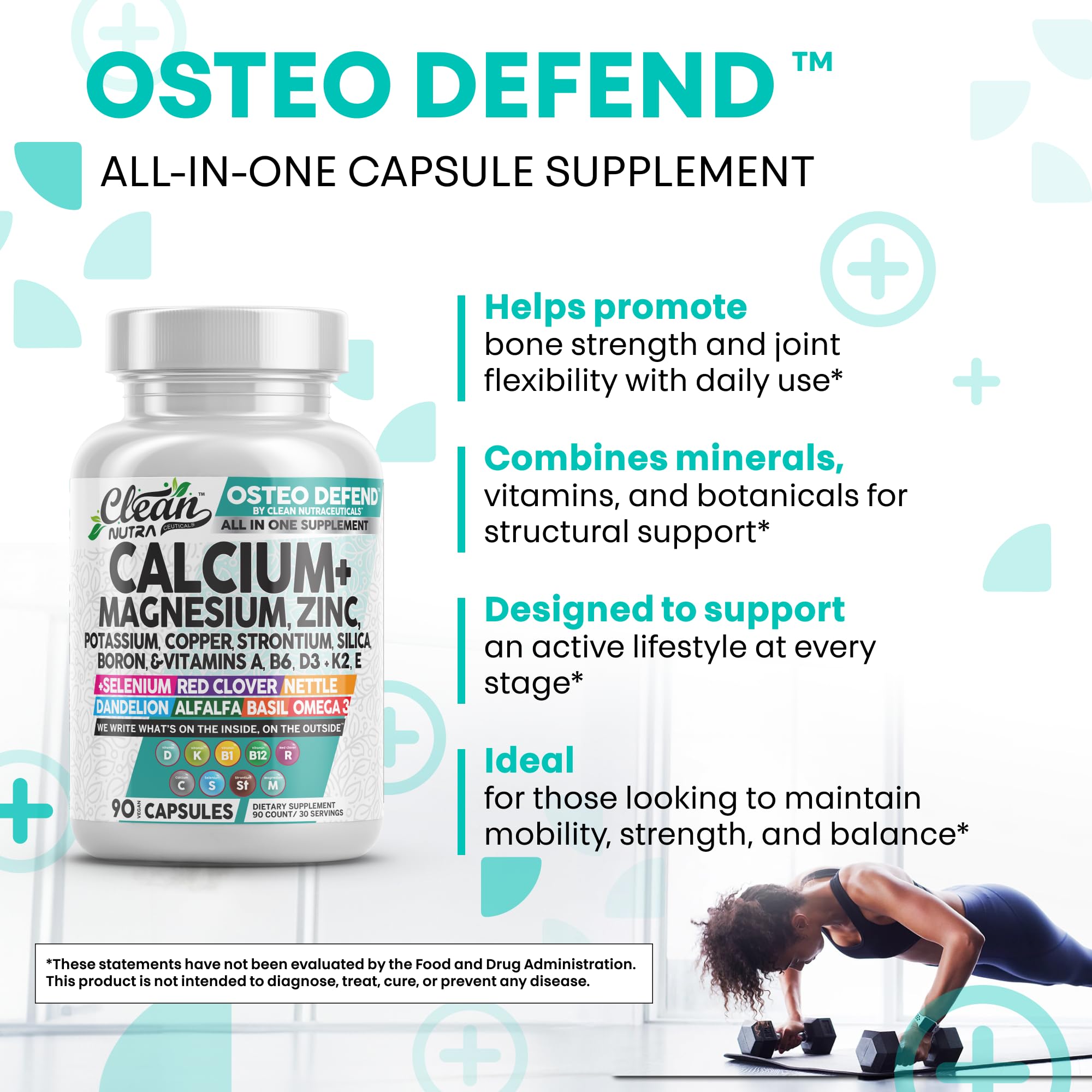 Osteo Defend packaging notes omega-3 inclusion for overall wellness