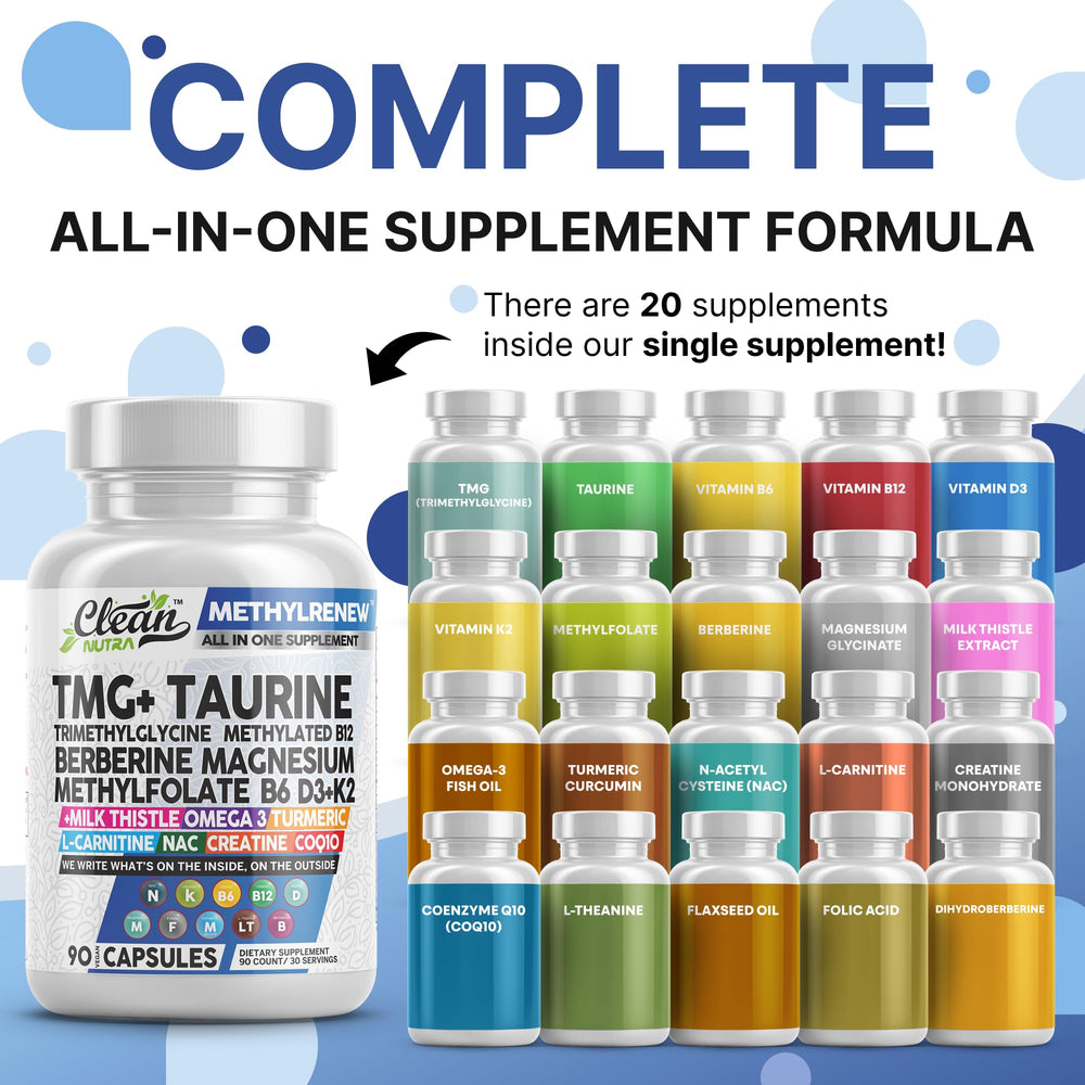 Clean Nutra TMG capsules in hand ready for balanced daily nutrient intake