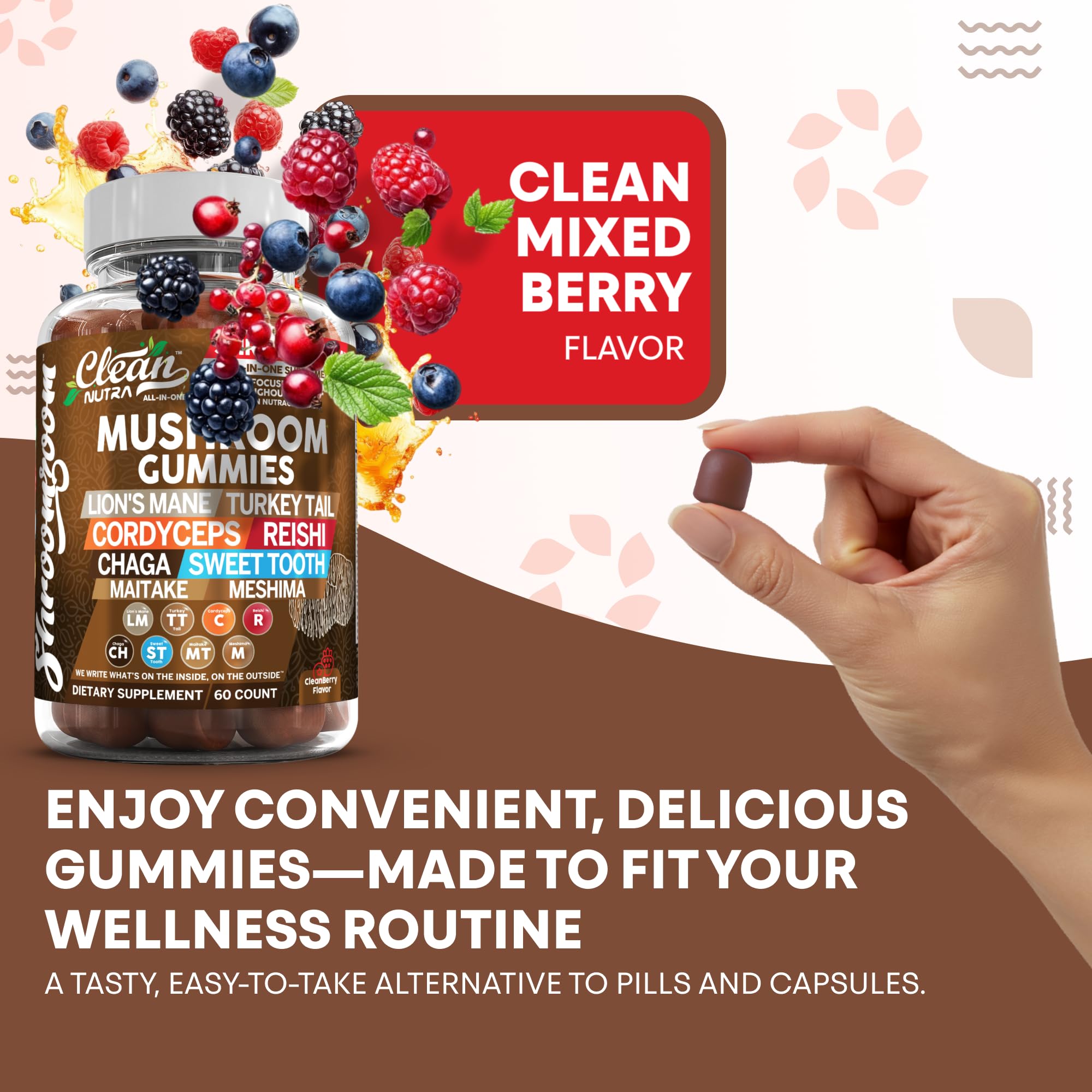 Clean Nutraceuticals poria cocos tremella gummy for holistic wellness