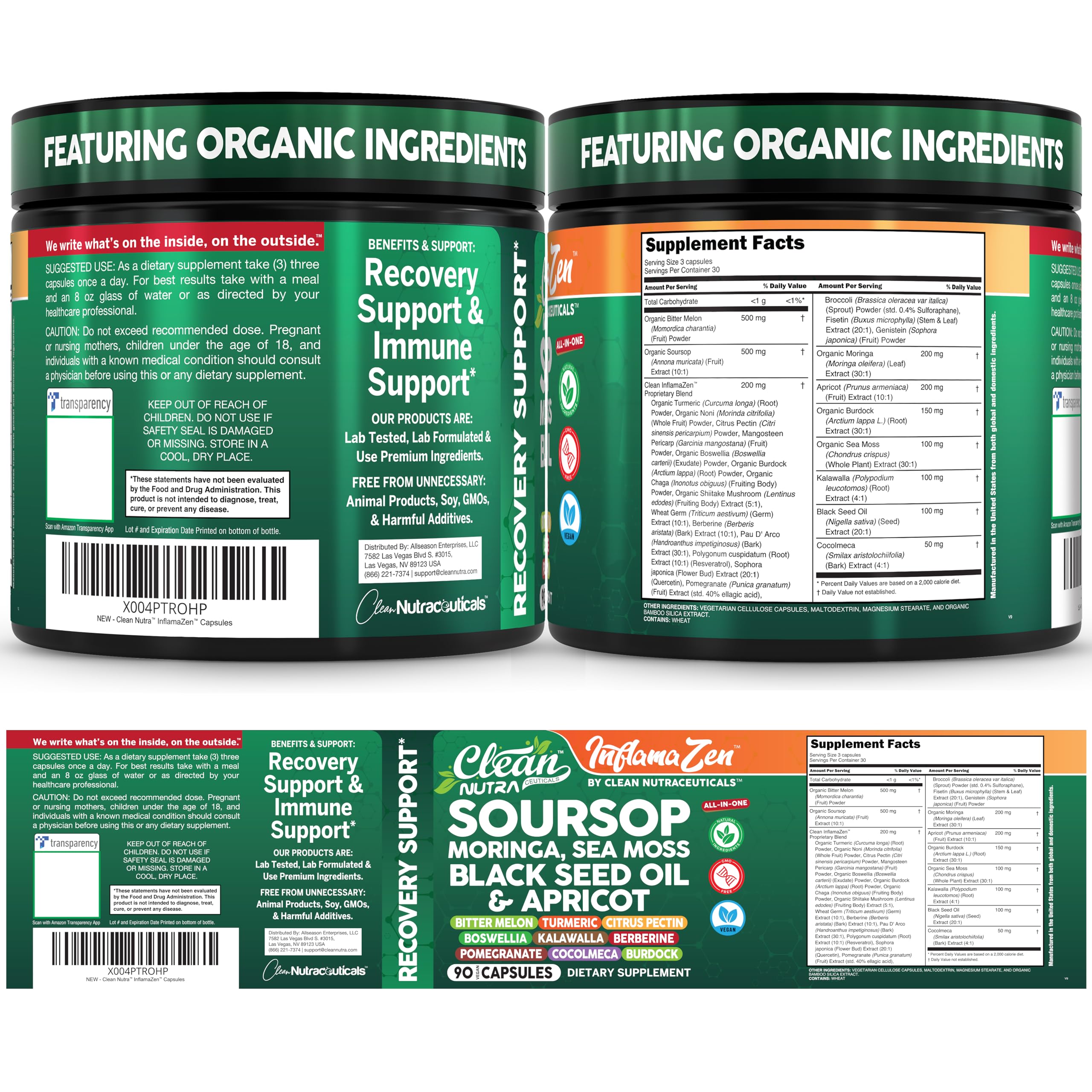 Clean Nutraceuticals antioxidant blend bottle emphasizing convenient daily intake.