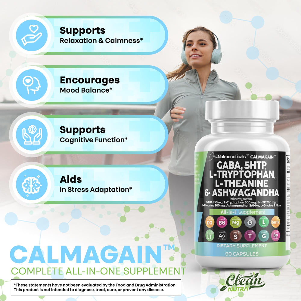 Clean Nutraceuticals Ashwagandha powder packaging showcasing stress resilience support