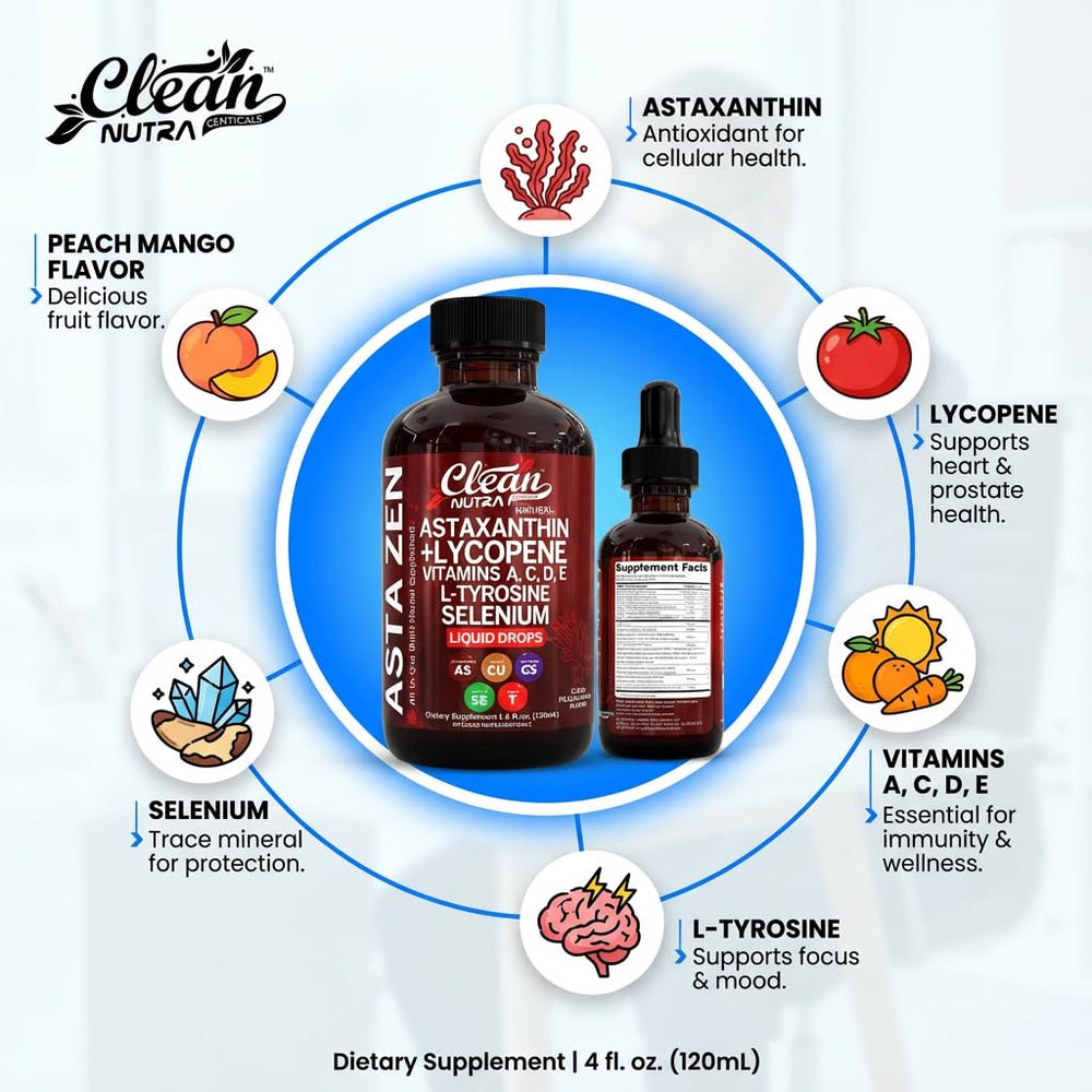 Peach mango flavored Clean Nutraceuticals drops for tasty daily supplementation.