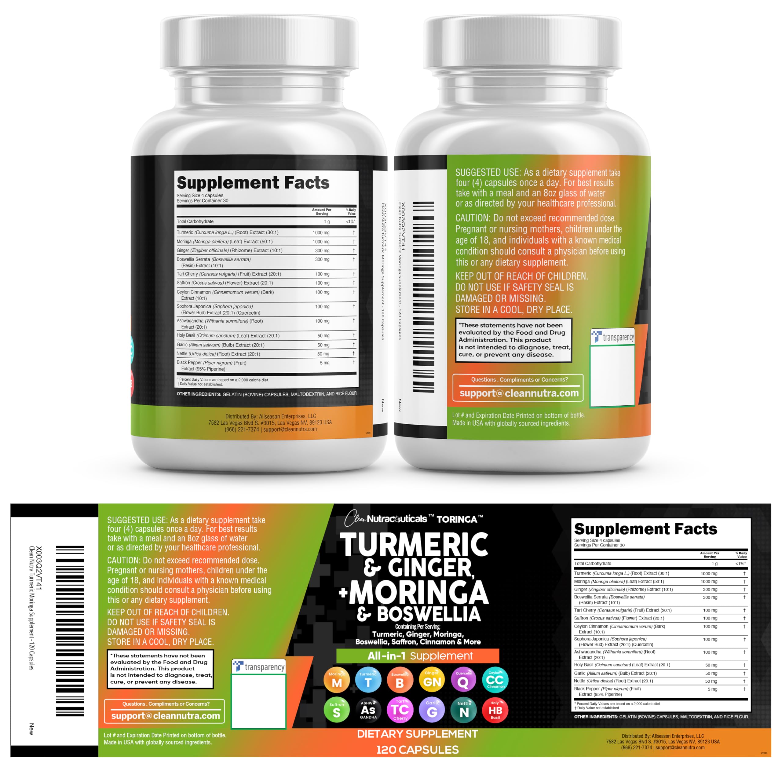 Clean Nutraceuticals black-pepper extract feature bottle focusing on enhanced absorption.