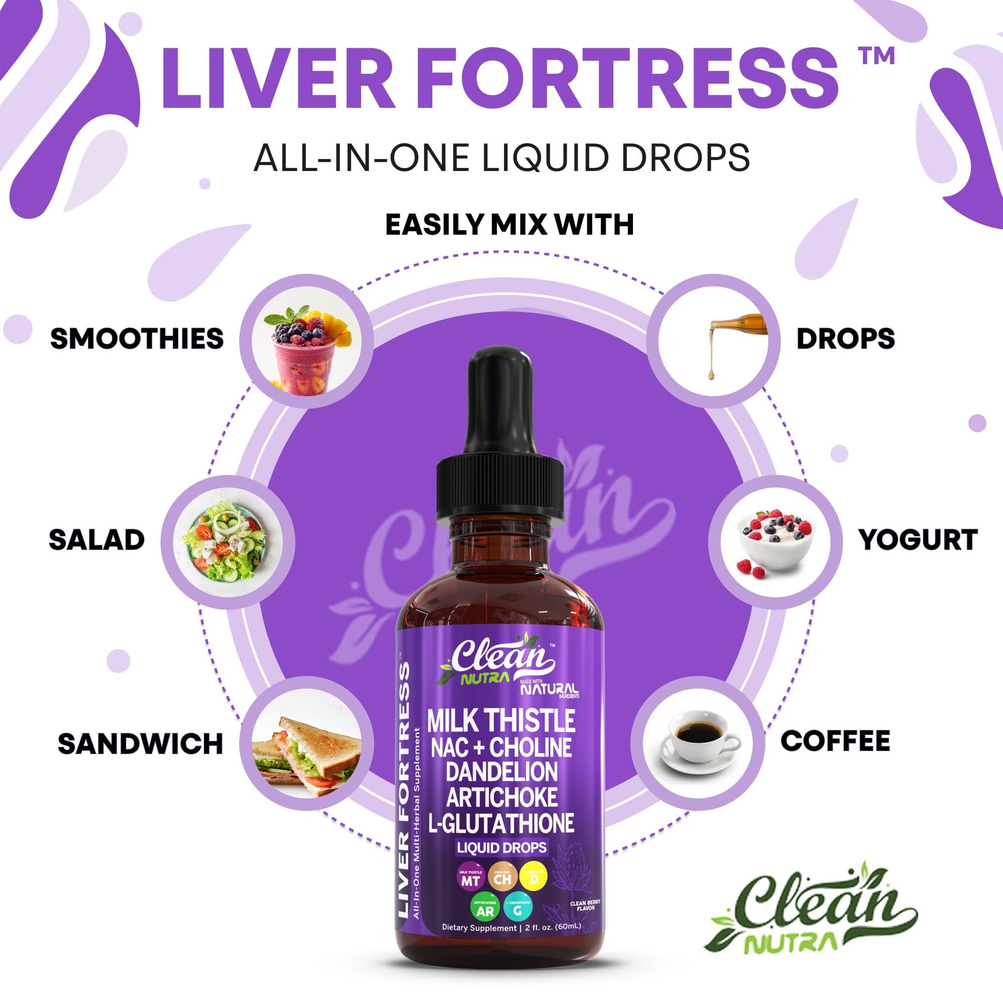 Clean Nutraceuticals Burdock Schisandra liquid drops bottle implies holistic support