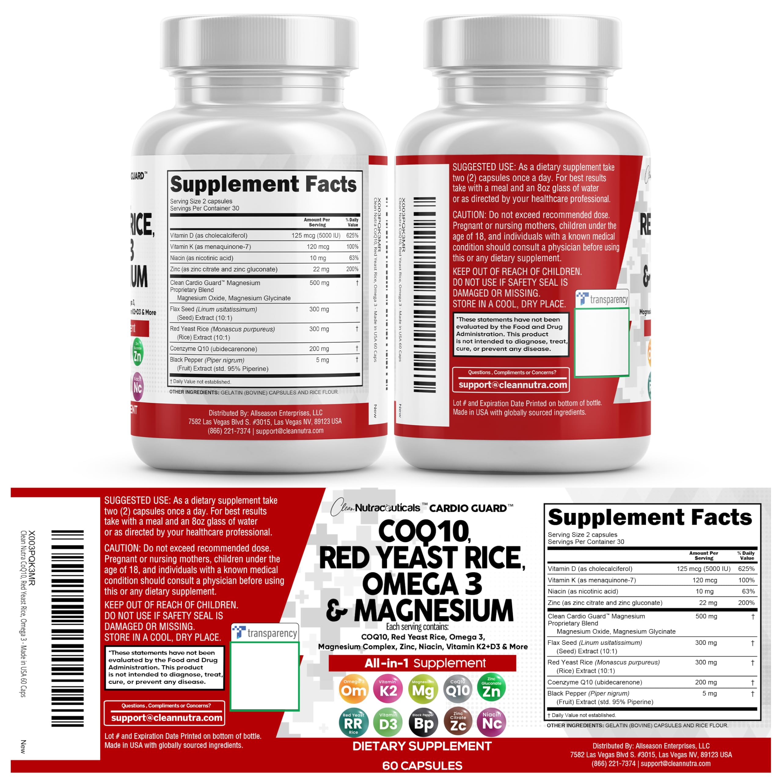 USA-made CardioGuard daily supplement with diverse micronutrients for routine nutrition.