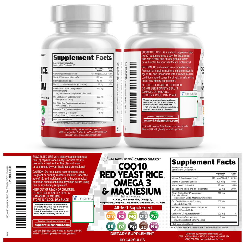 USA-made CardioGuard daily supplement with diverse micronutrients for routine nutrition.