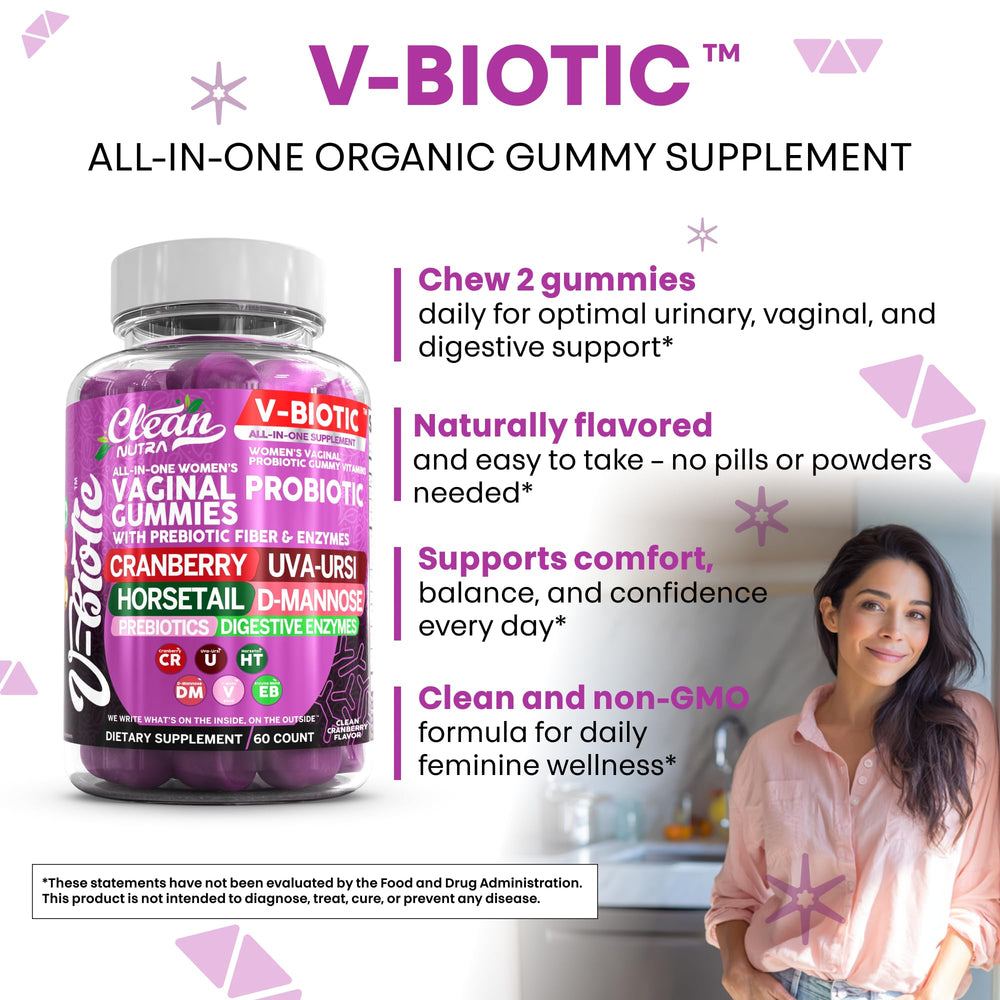 Clean Nutraceuticals Cranberry boost urinary support gummy with prebiotics.