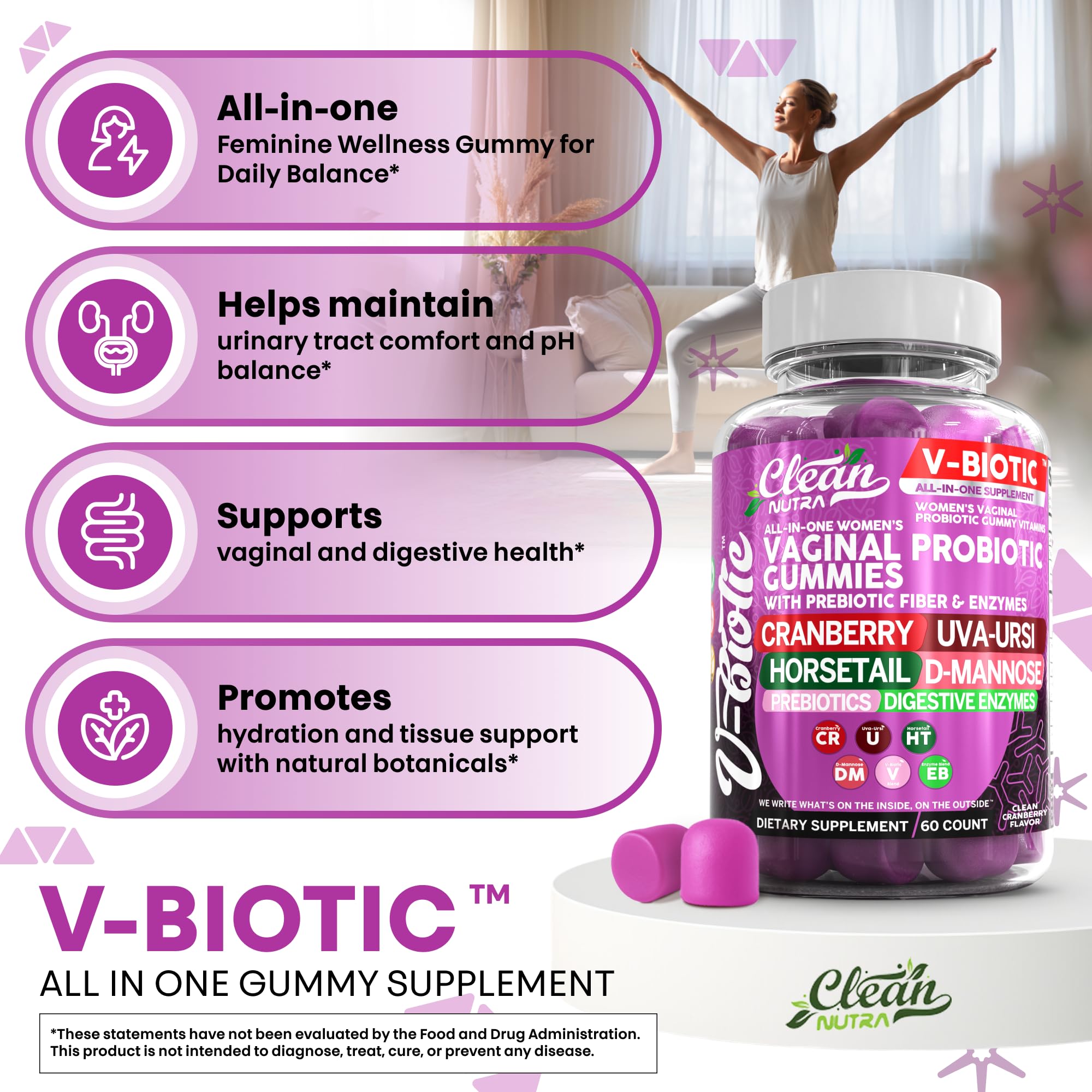 Clean Nutraceuticals Fiber and minerals gummies for balanced nutrition and hormonal wellness.