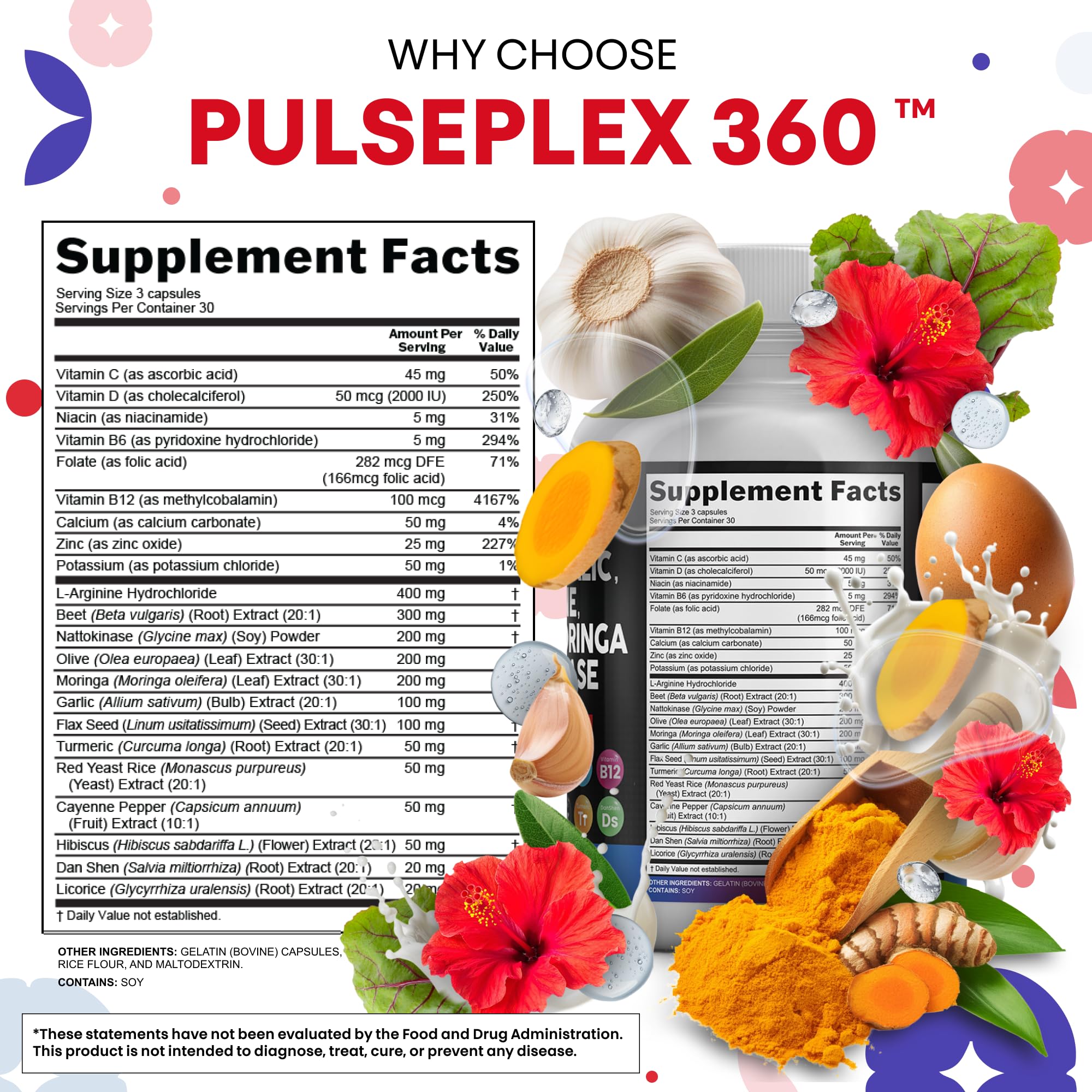 Clean Nutraceuticals Garlic Extract capsule beside garlic cloves for savory support