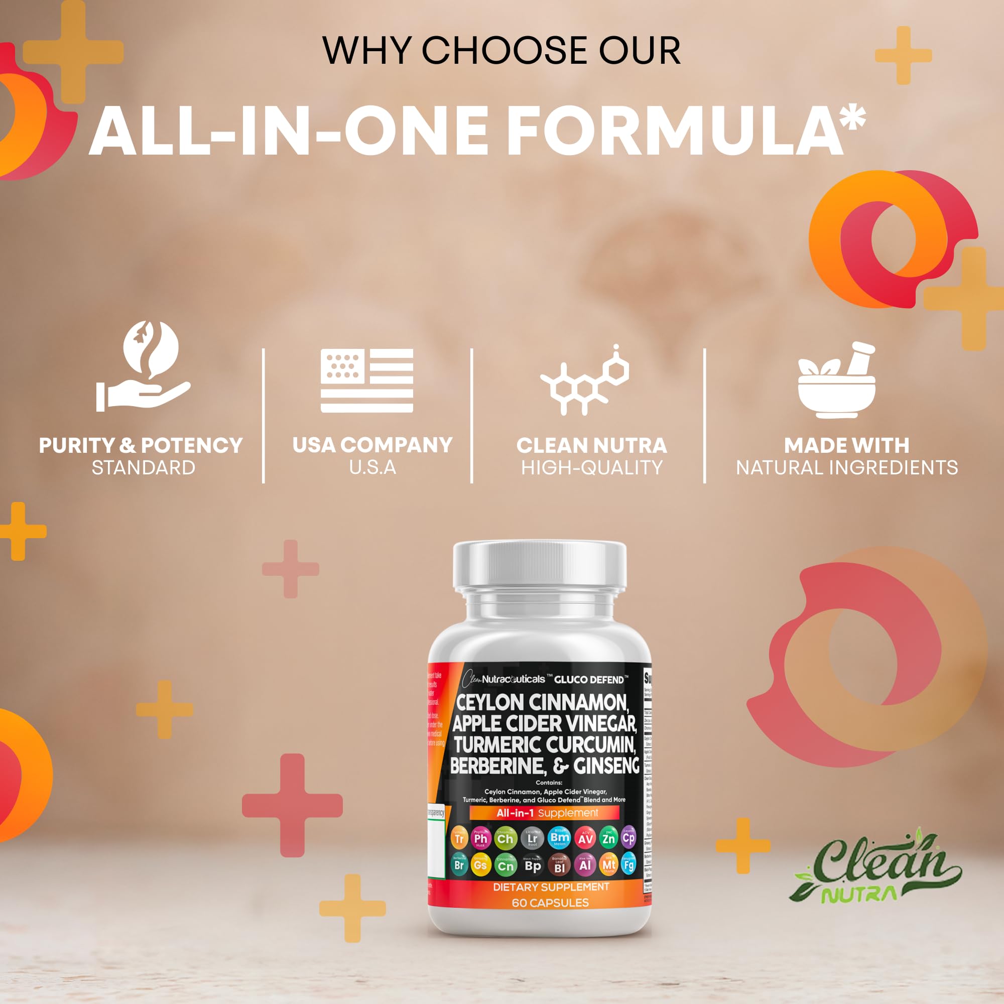 Clean Nutraceuticals Ginger Cayenne Pepper formula components displayed for metabolism.
