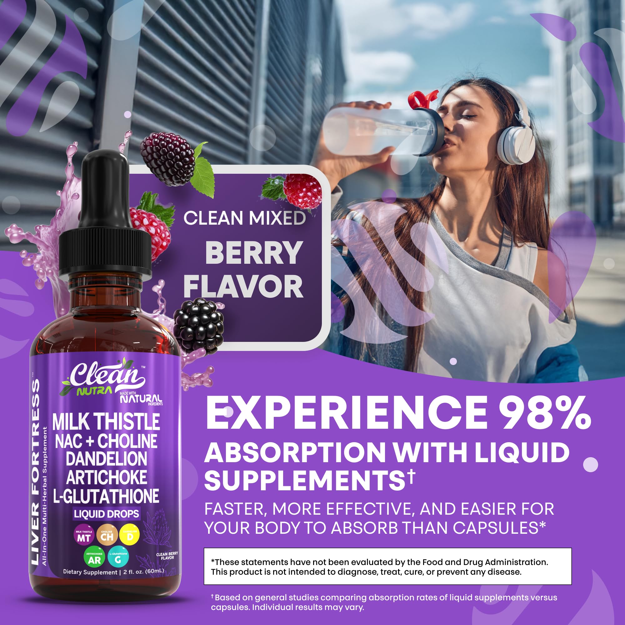 Clean Nutraceuticals Ginger Turmeric liquid drops bottle emphasizes digestion and wellness