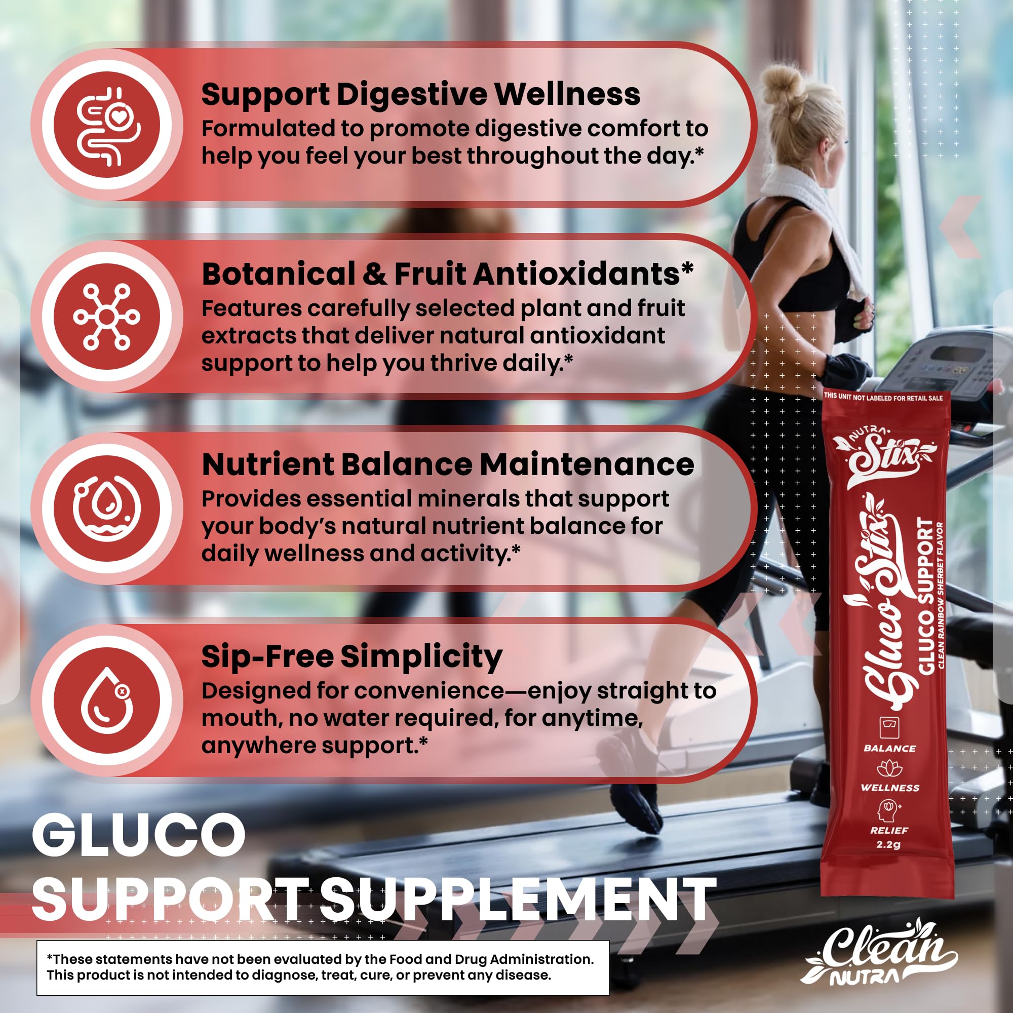Clean Nutraceuticals Gluco Stix ingredients teaser with berries and spices.