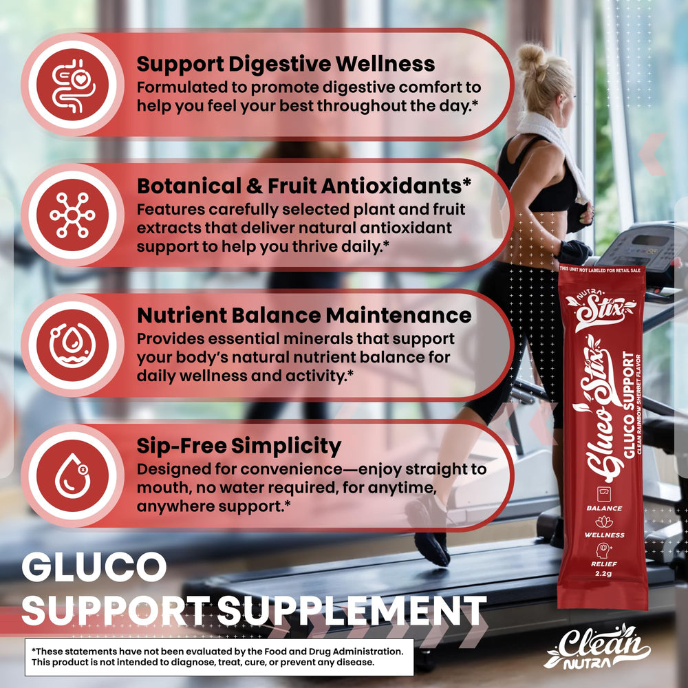 Clean Nutraceuticals Gluco Stix ingredients teaser with berries and spices.