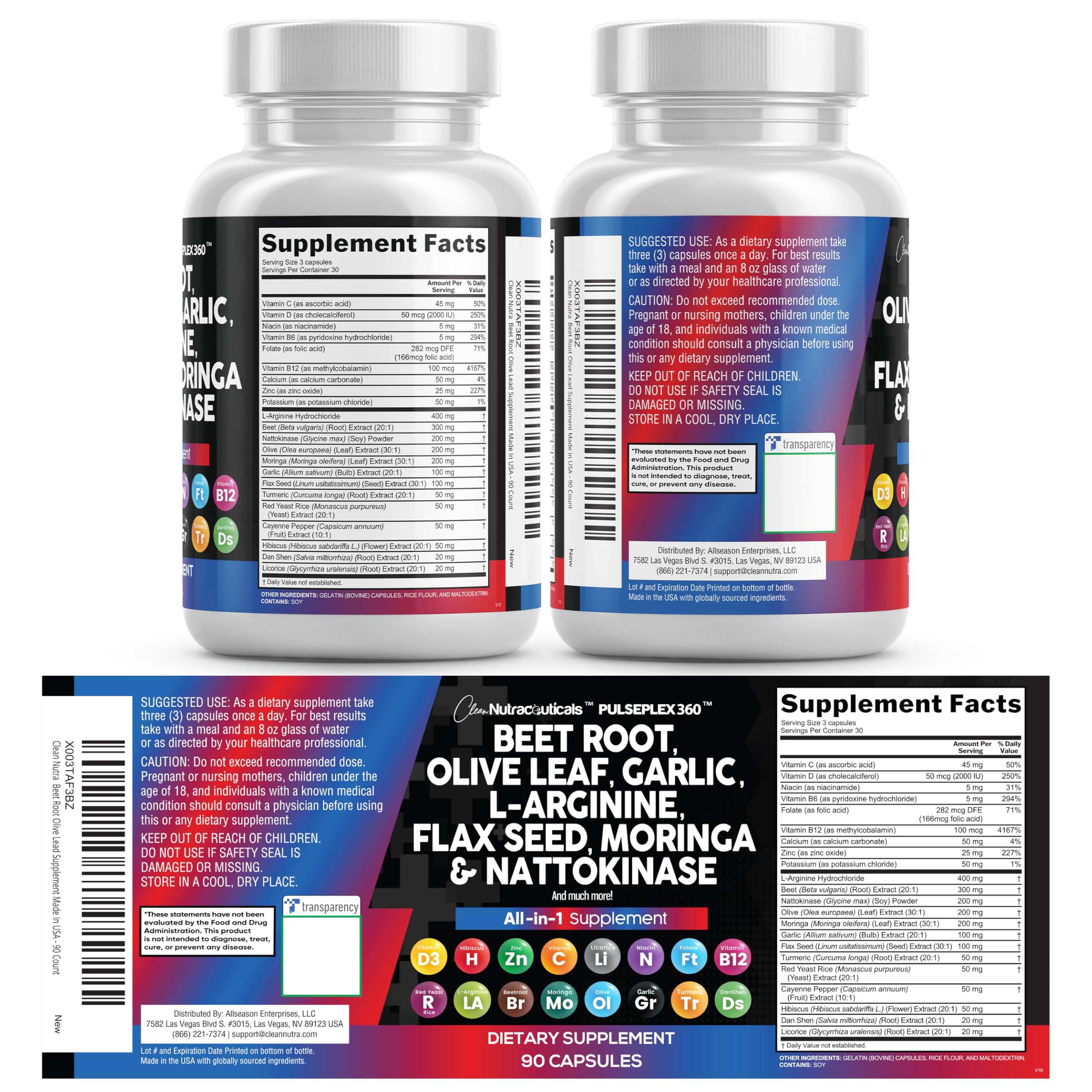 Clean Nutraceuticals Hibiscus Danshen capsule beside hibiscus flowers for herbal-inspired vitality