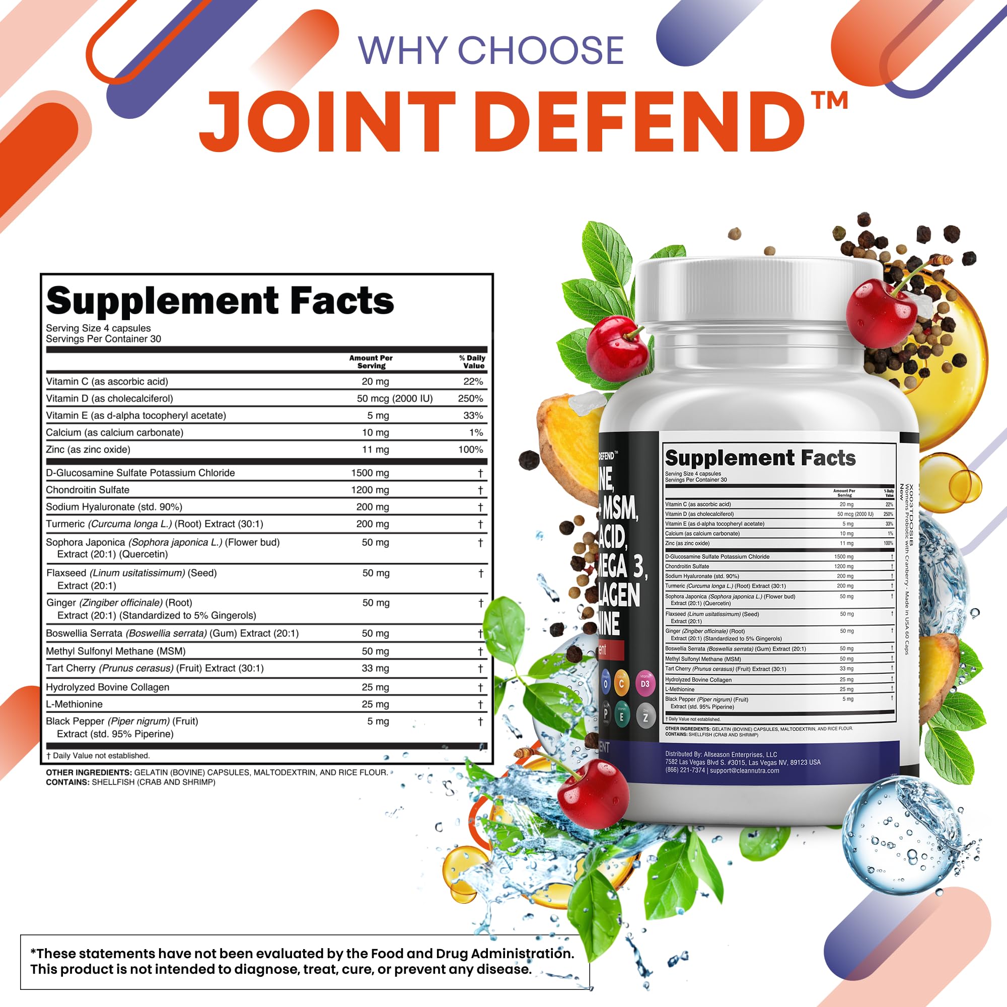 Clean Nutraceuticals Joint Defend serving dosage image demonstrates simple once-daily routine