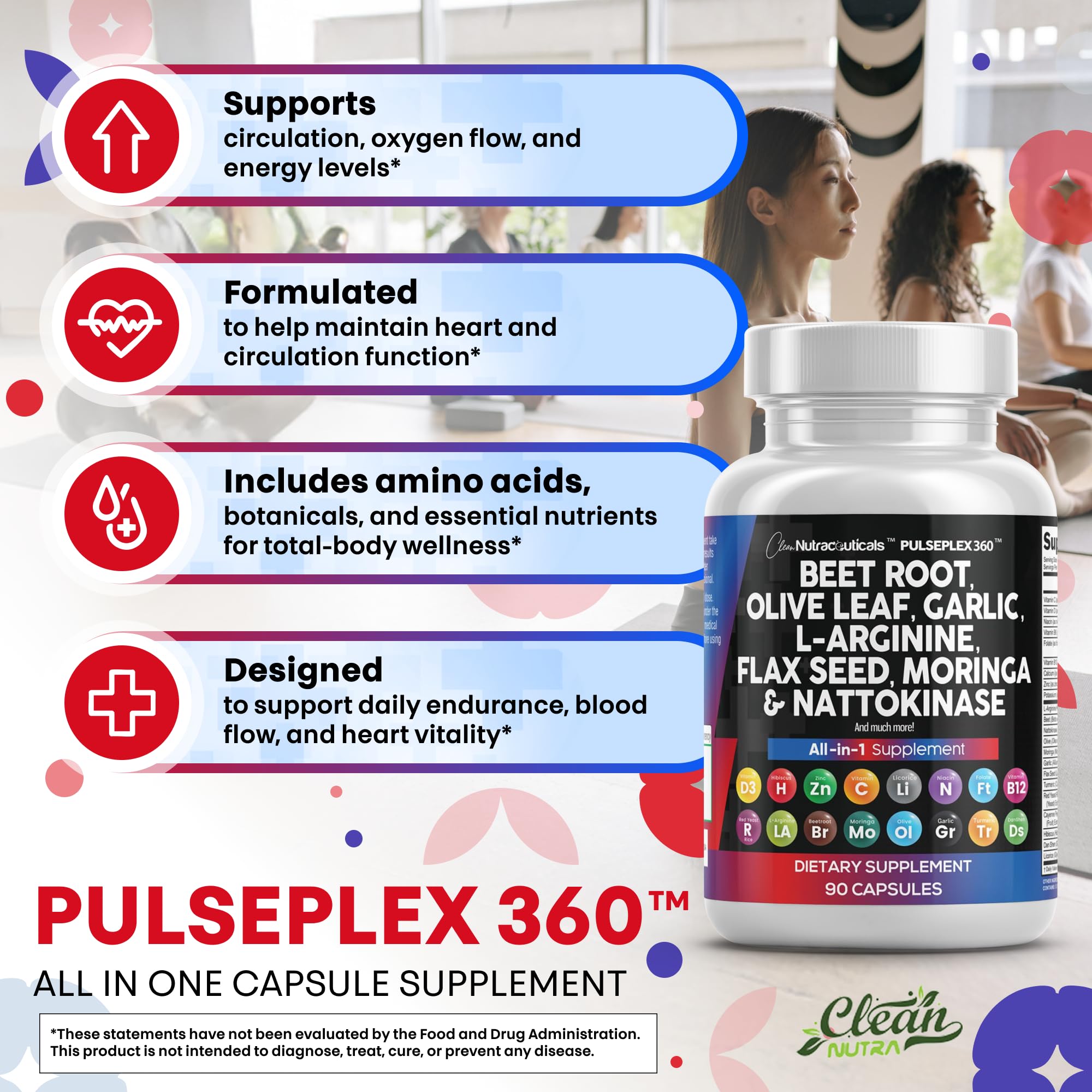 Clean Nutraceuticals L-Arginine capsule near a glass of water for daily routines