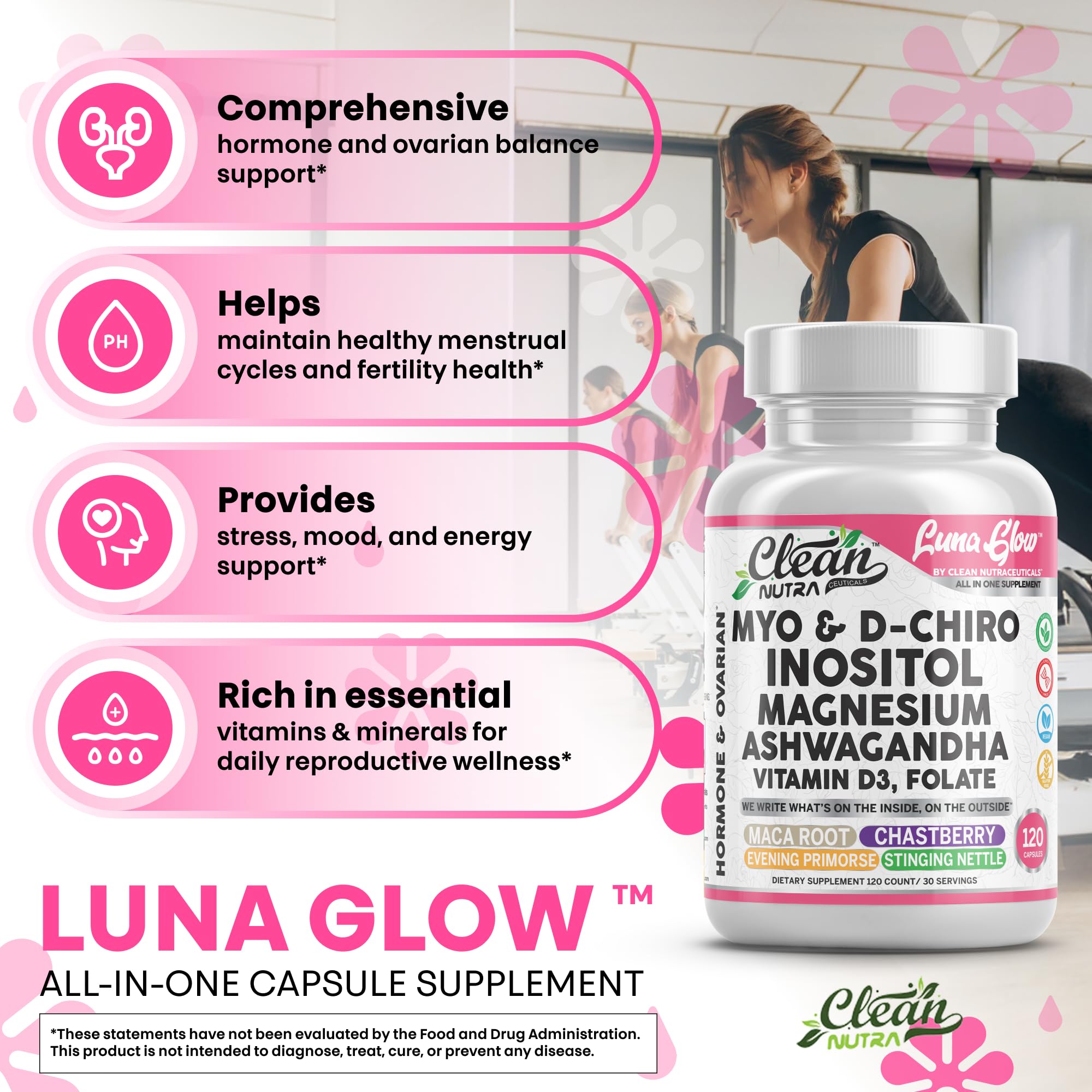 Luna Glow with morning routine concept for vitality.