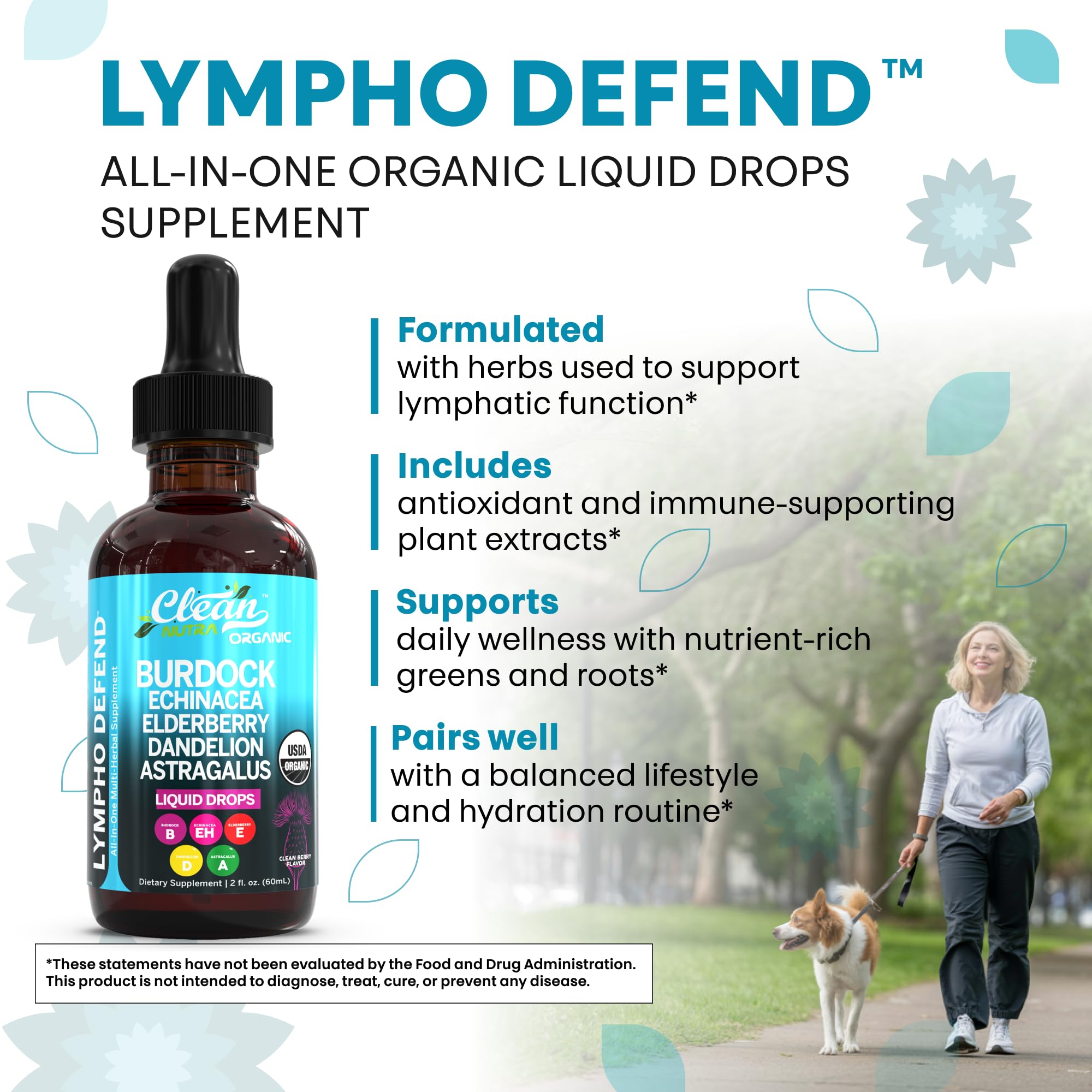Clean Nutraceuticals Lymphatic Drainage Drops measuring dropper.
