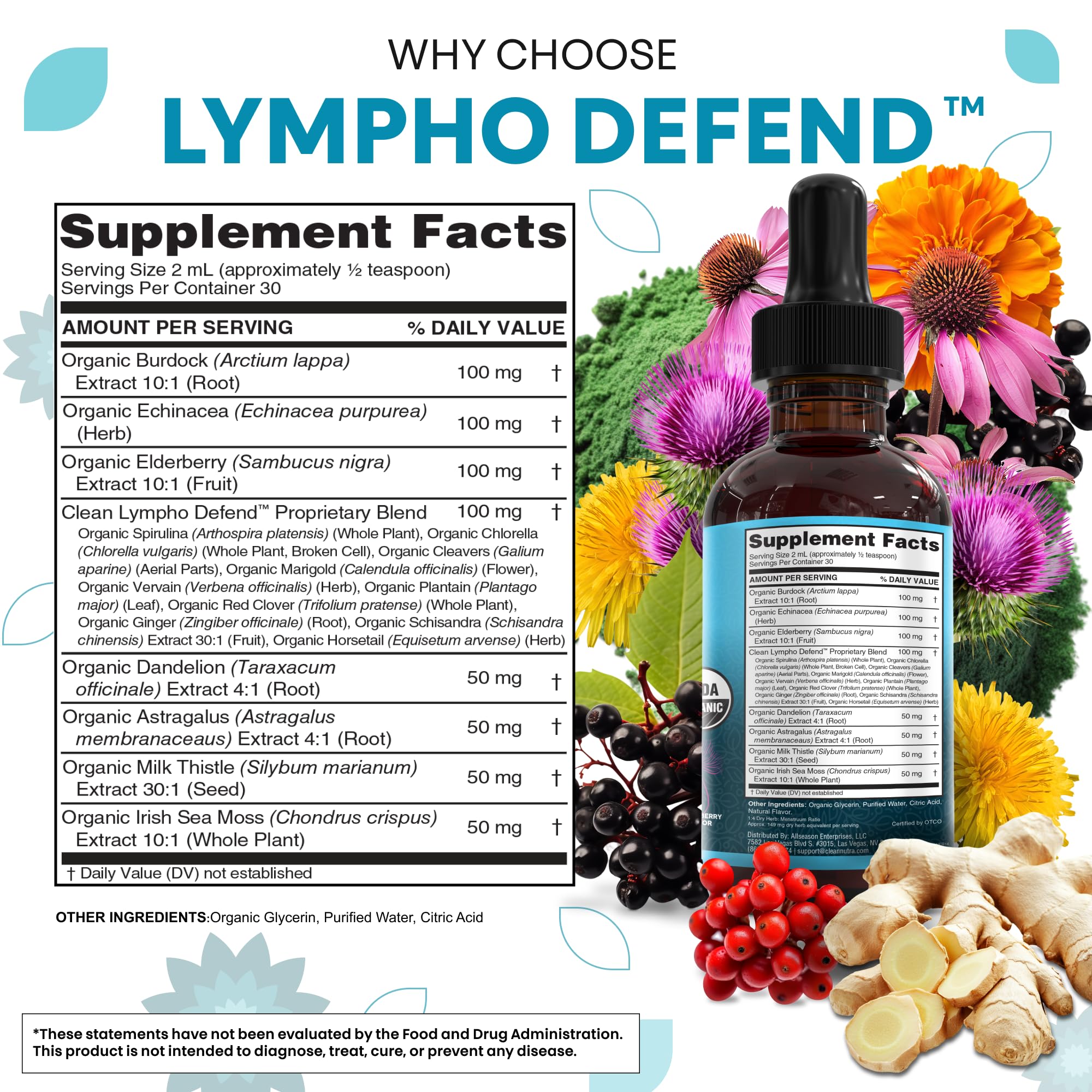 Packaging by Clean Nutraceuticals highlights natural blend and easy integration.