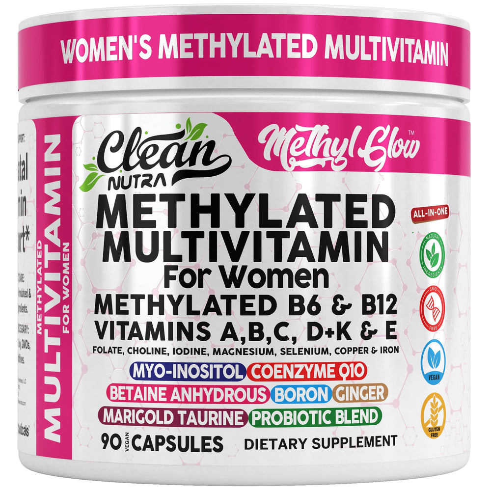Complete vitamin collection for women in a compact bottle.