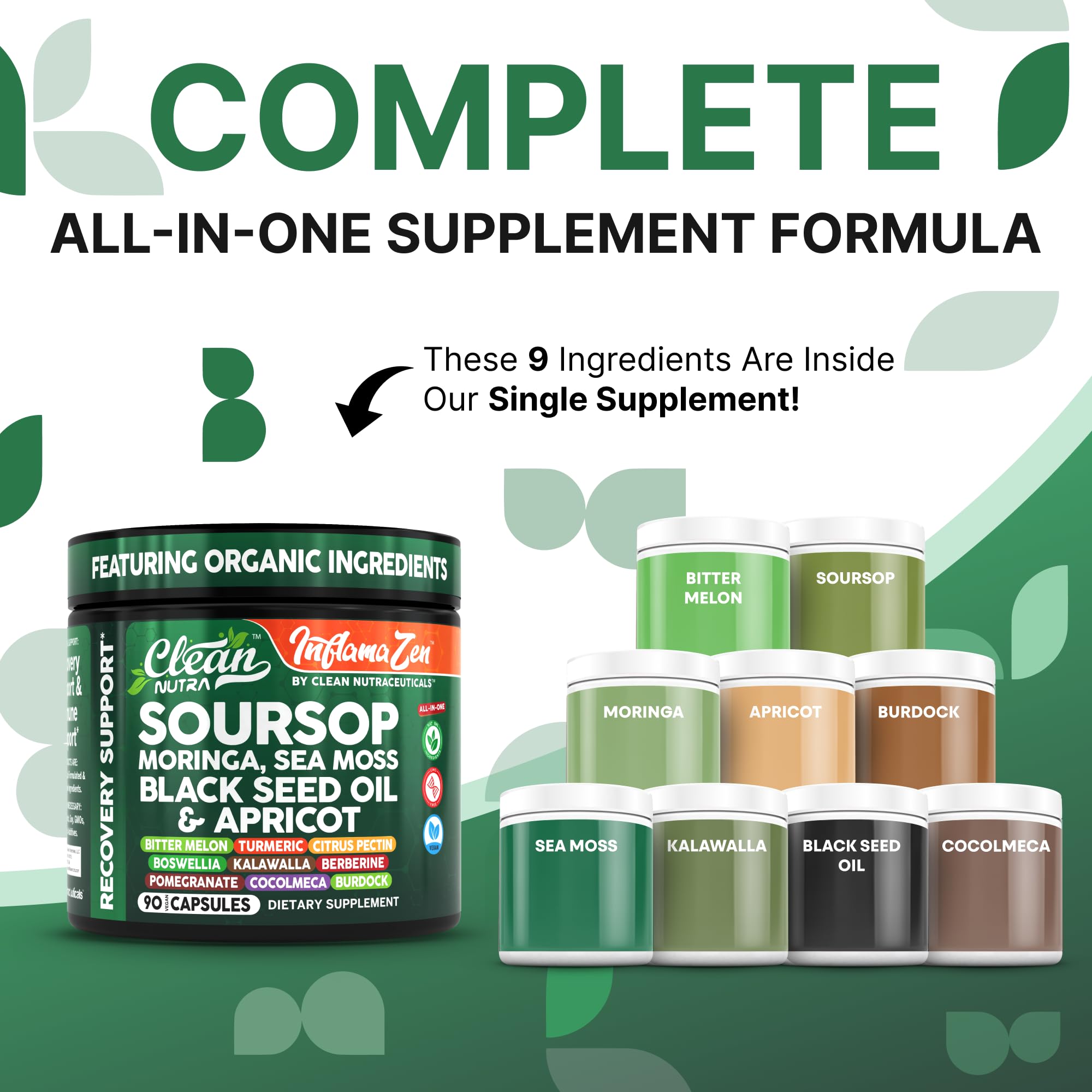 Clean Nutraceuticals moringa capsules image for daily vitality.