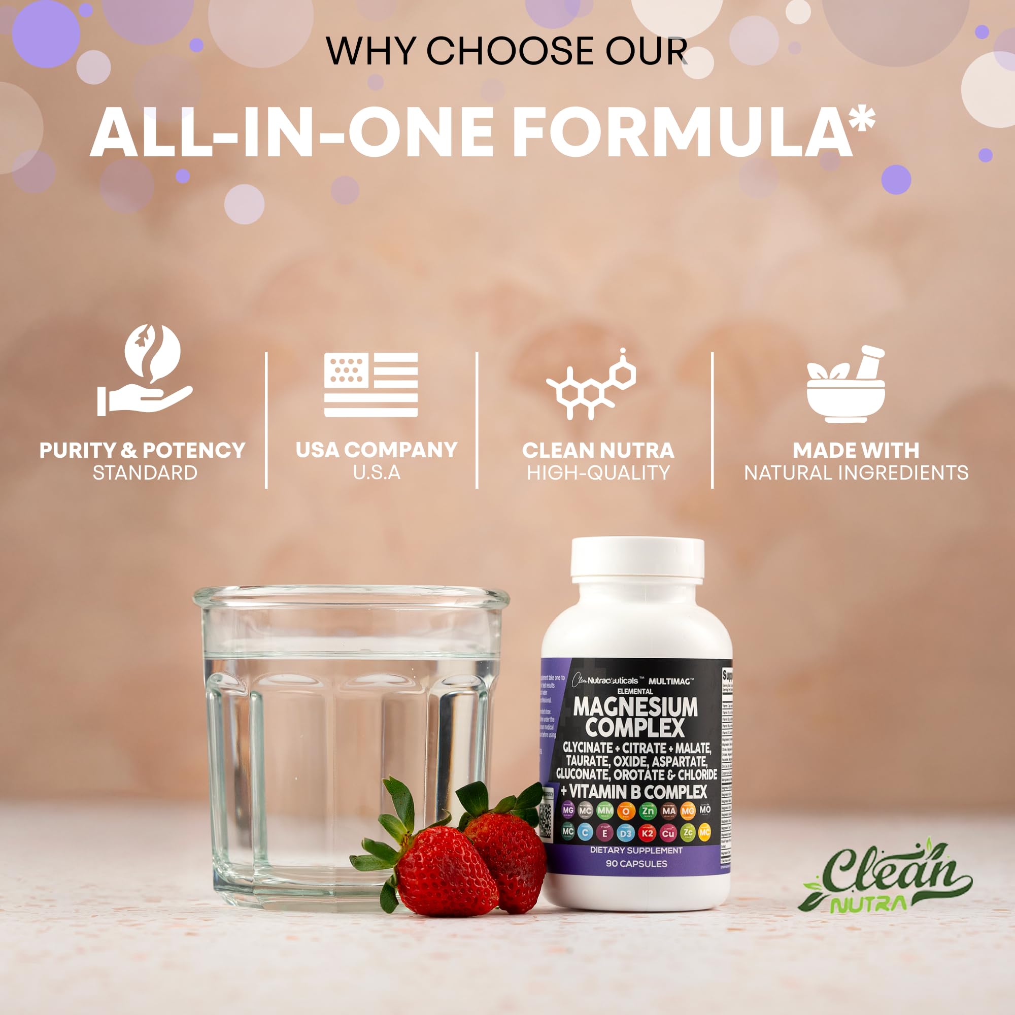 Clean Nutraceuticals MultiMag on a bathroom shelf in a wellness routine