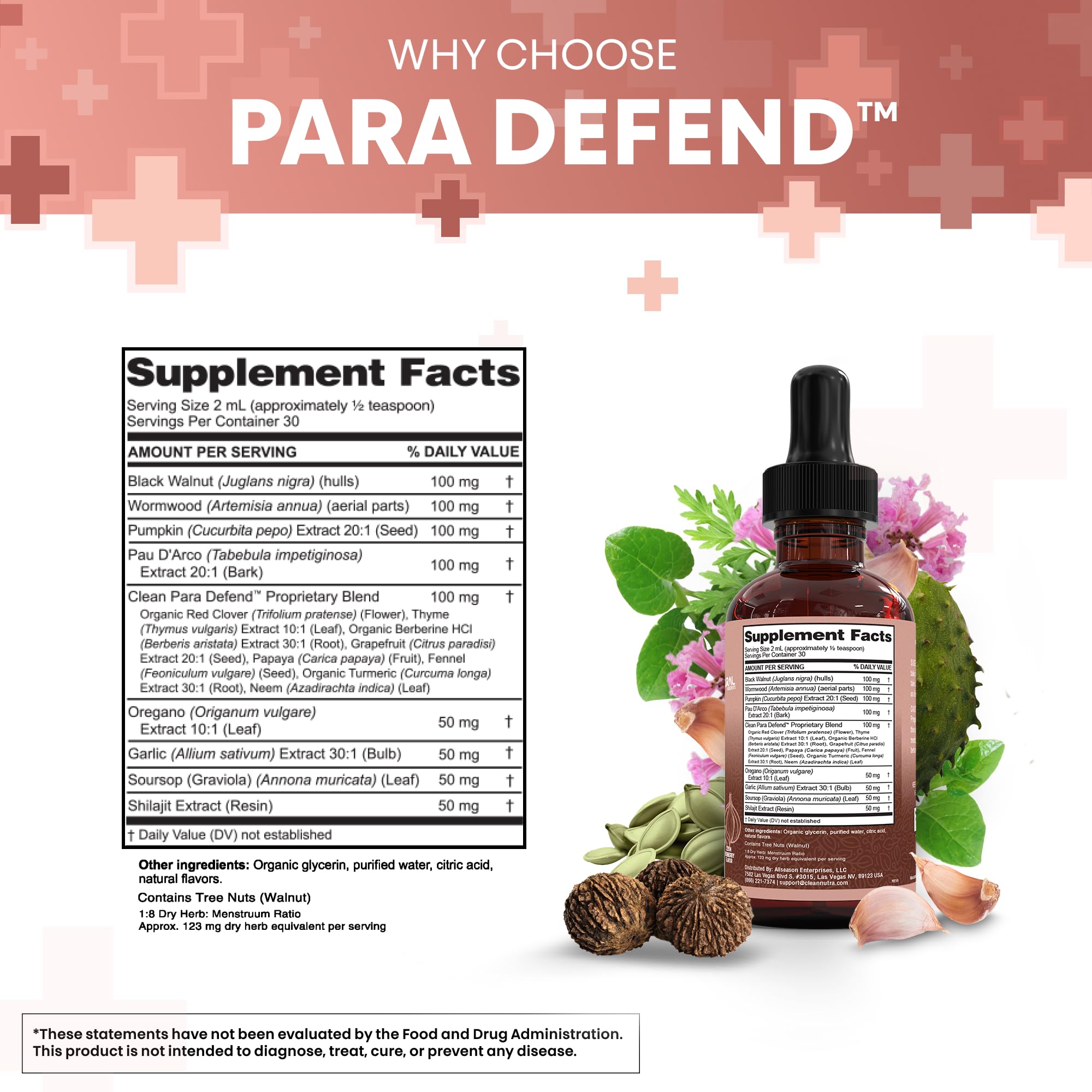 Clean Nutraceuticals Para Defend black walnut hull close-up