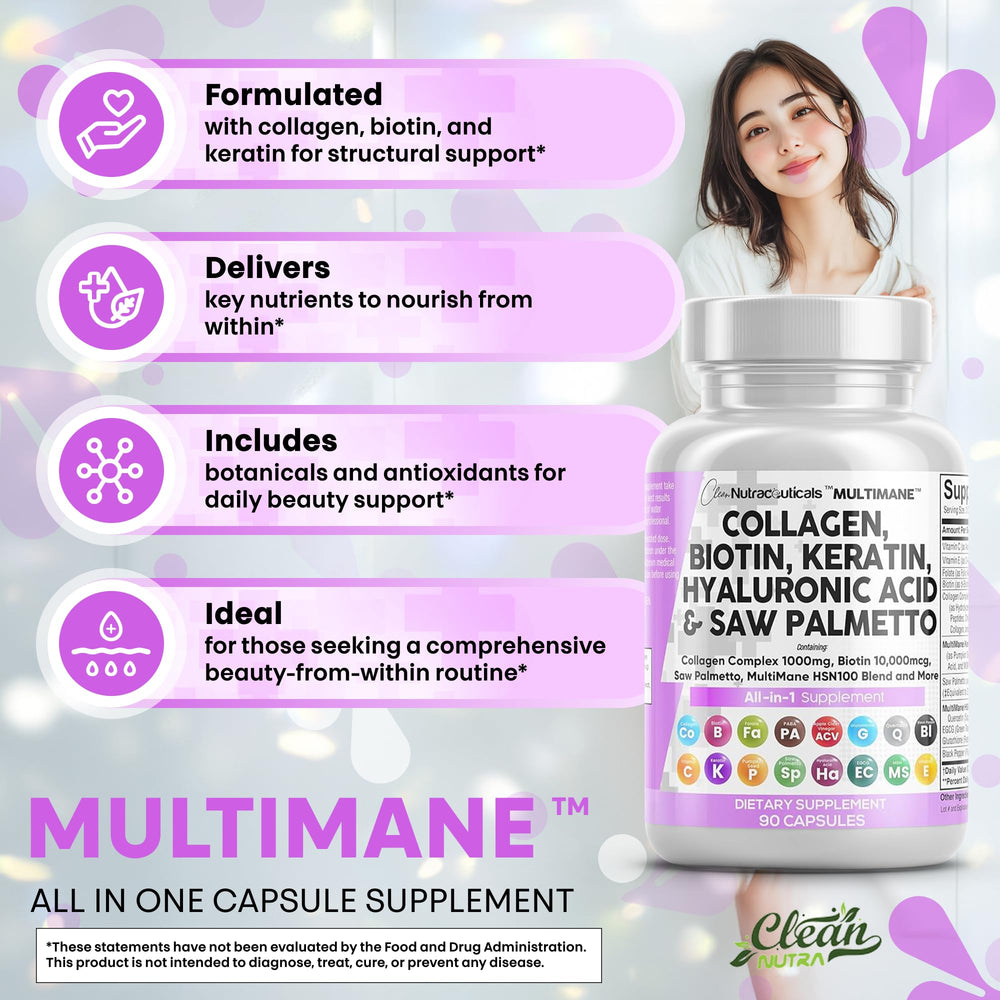 Clean Nutraceuticals MSM and folic acid capsules for nails and vitality