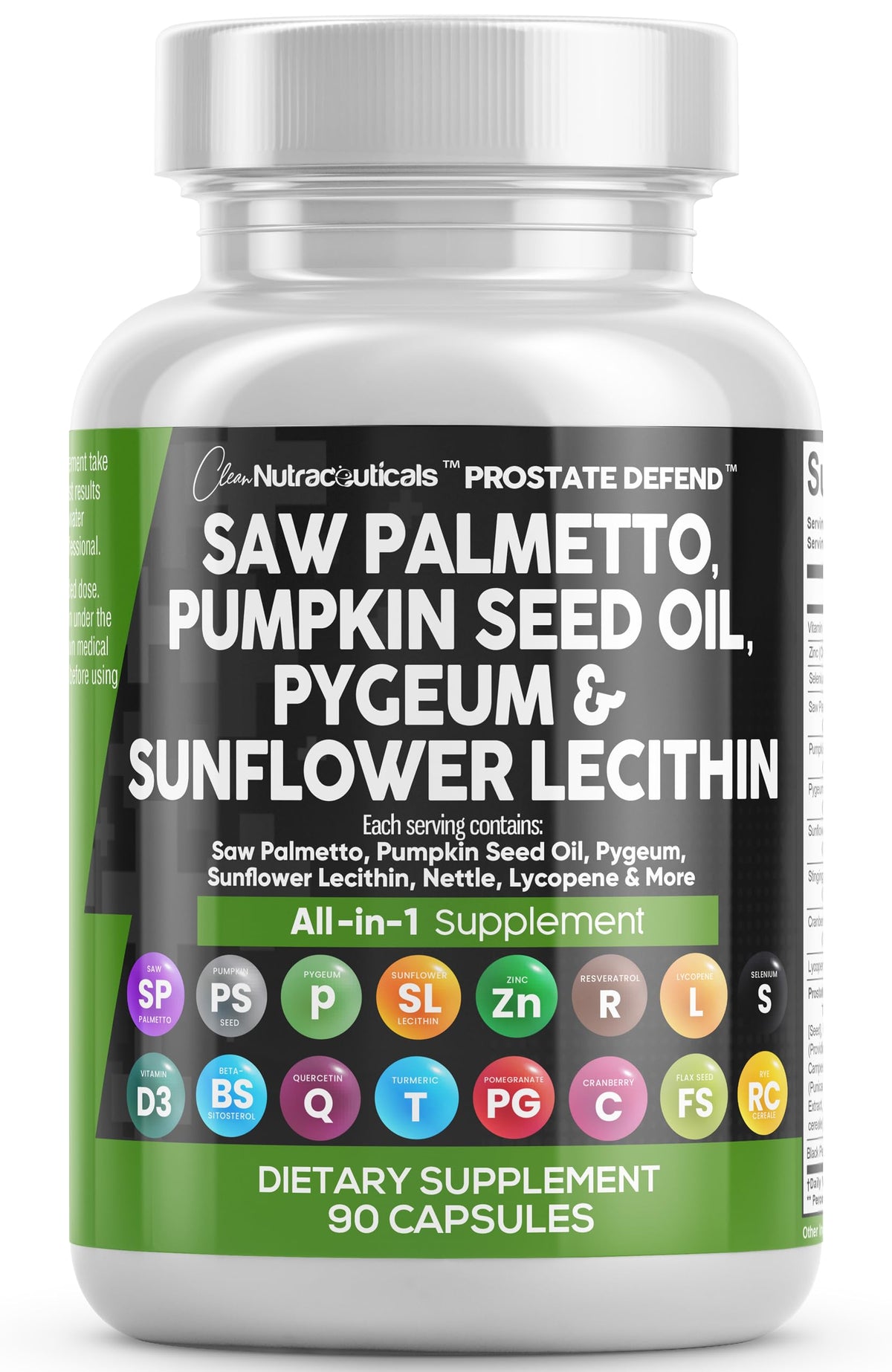 Clean Nutraceuticals Saw Palmetto capsules shown for potential prostate support