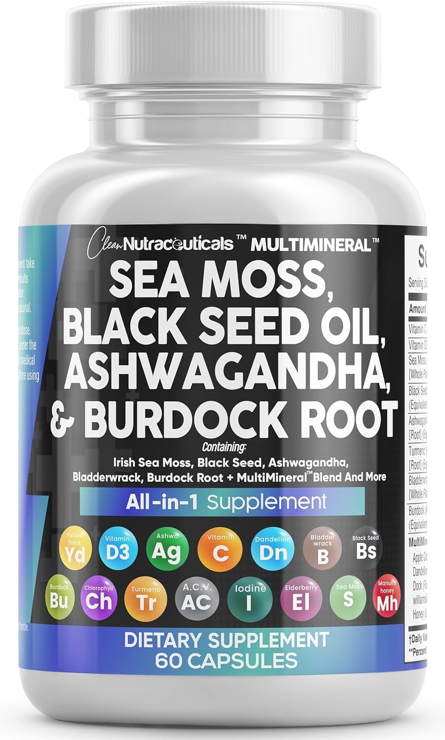 Clean Nutraceuticals sea moss bottle pour for a daily wellness routine.