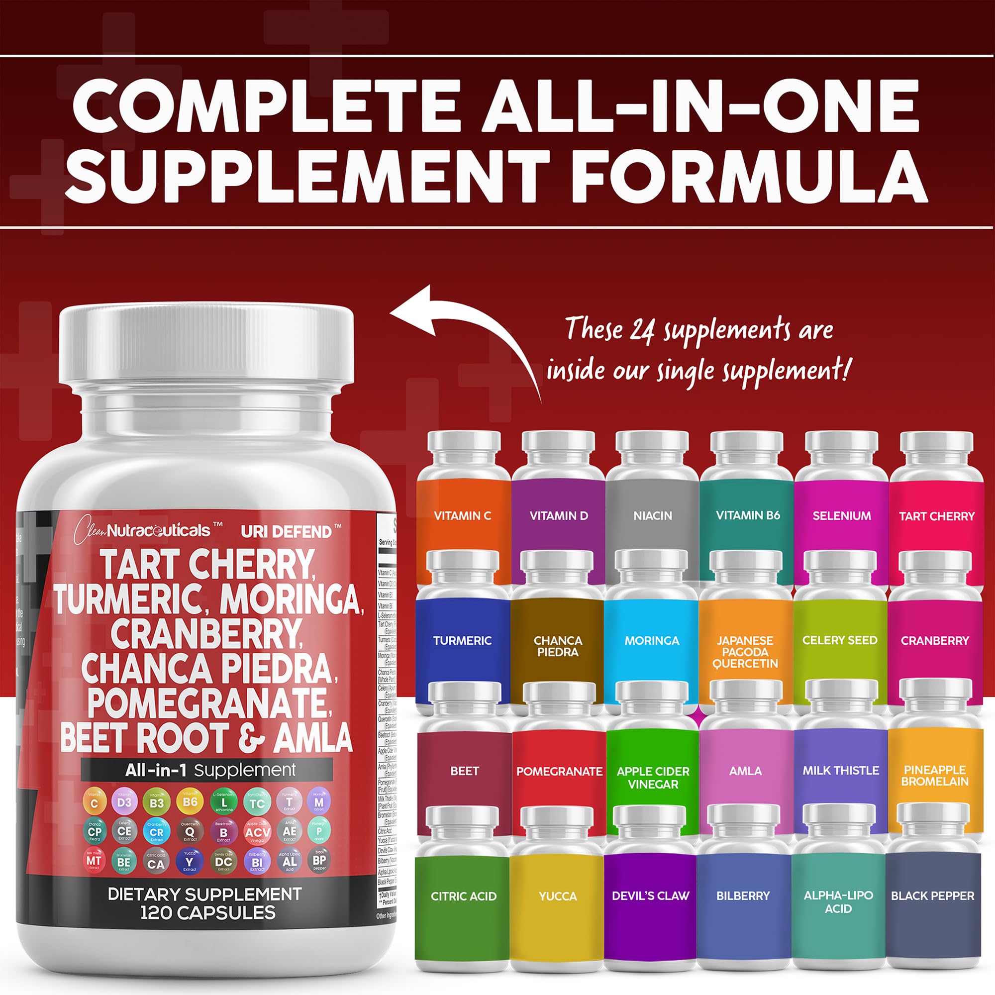 Clean Nutraceuticals Tart Cherry Extract capsules on spoon for convenient daily use