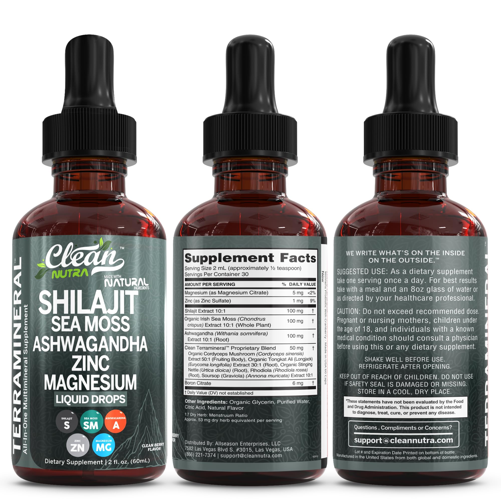 Clean Nutraceuticals Terra Mineral digestive support via trace minerals and ashwagandha