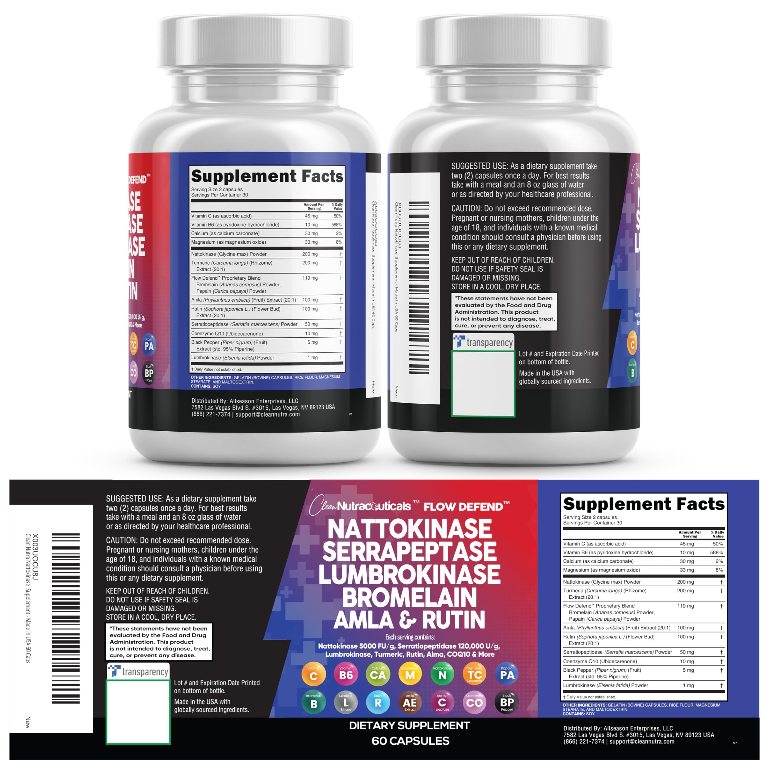 Clean Nutraceuticals USA-made bottle signaling trusted quality.