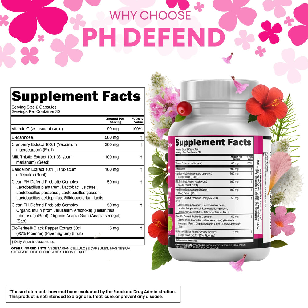 Cranberry and D-Mannose elements in Clean Nutraceuticals Vaginal Probiotics for urinary support